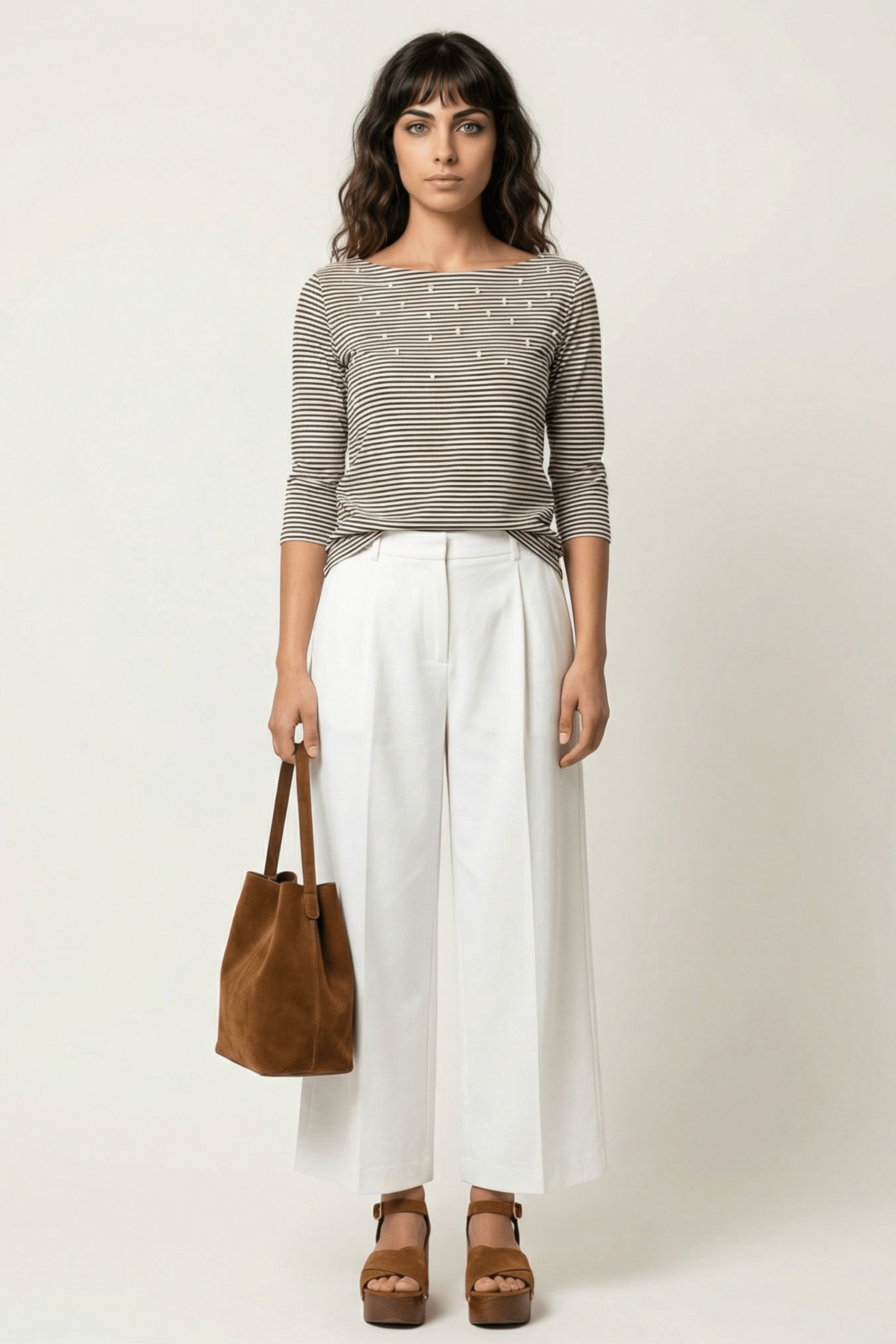 Camiseta rayas negras detalle perlas en delantero Lolitas&L - lolitasyl.com