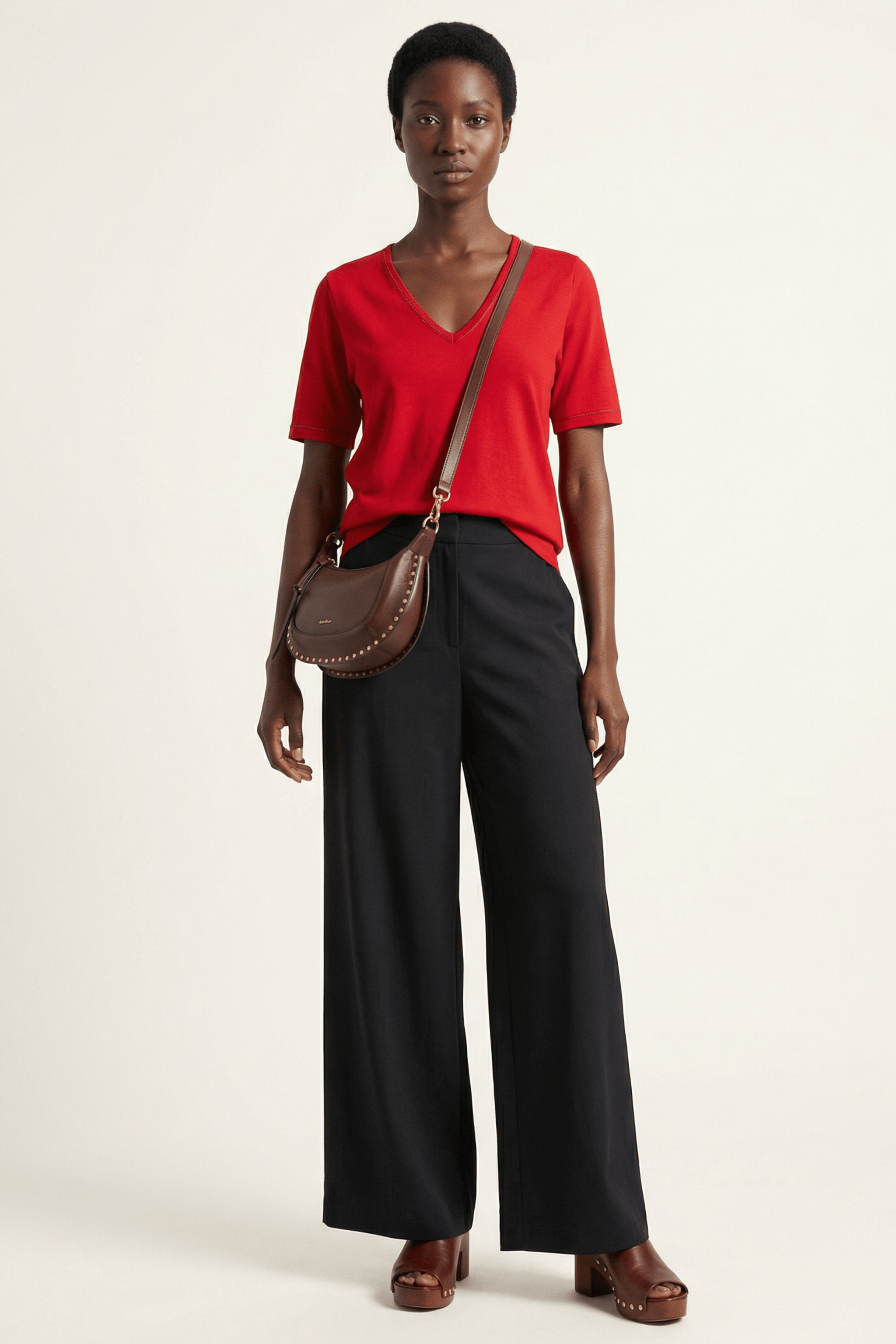 Camiseta roja escote en uve con strass Lolitas&L - lolitasyl.com