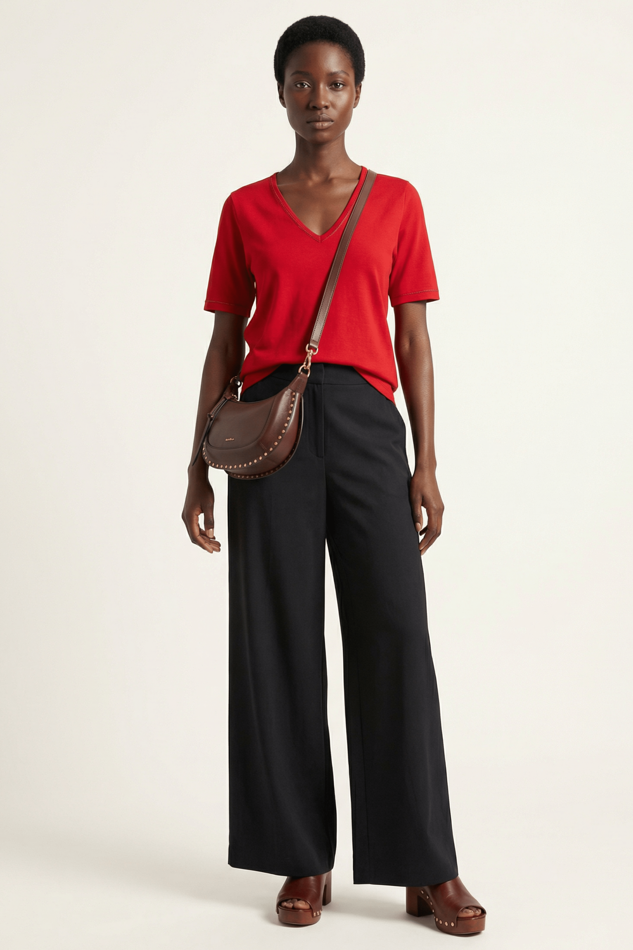 Camiseta roja escote en uve con strass Lolitas&L - lolitasyl.com