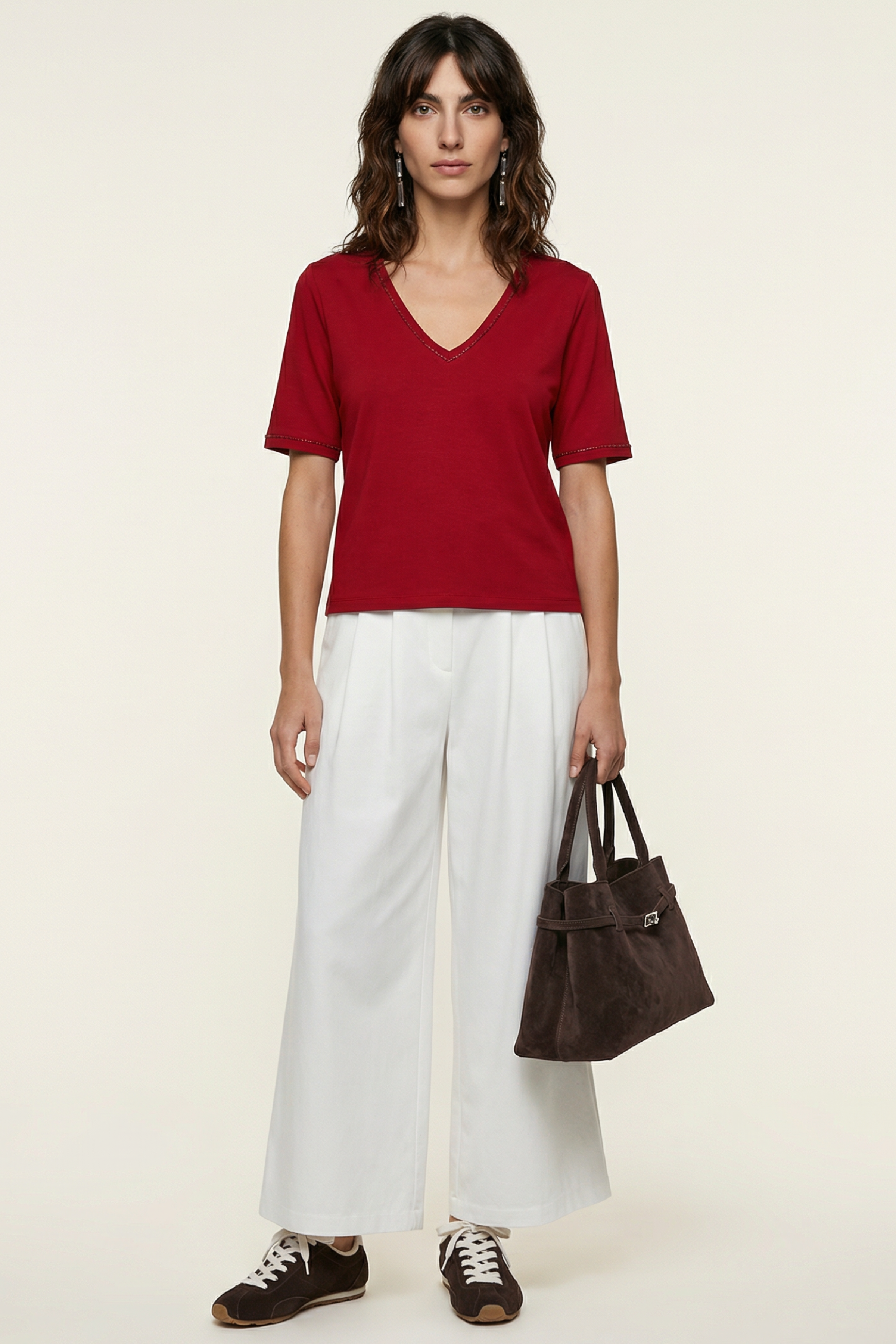 Camiseta roja escote enuve con strass Lolitas&L