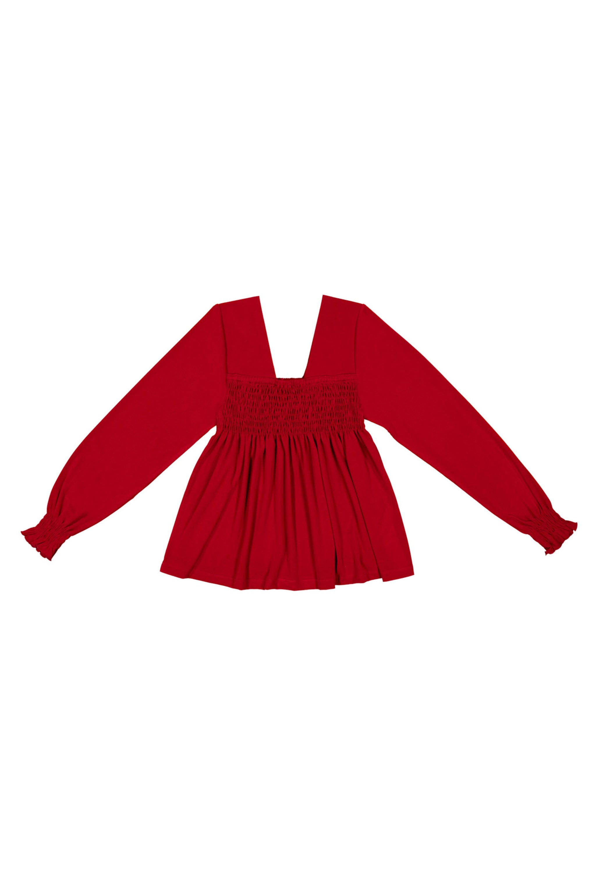 Camiseta roja pecho nido de abjeja Lolitas&L - lolitasyl.com