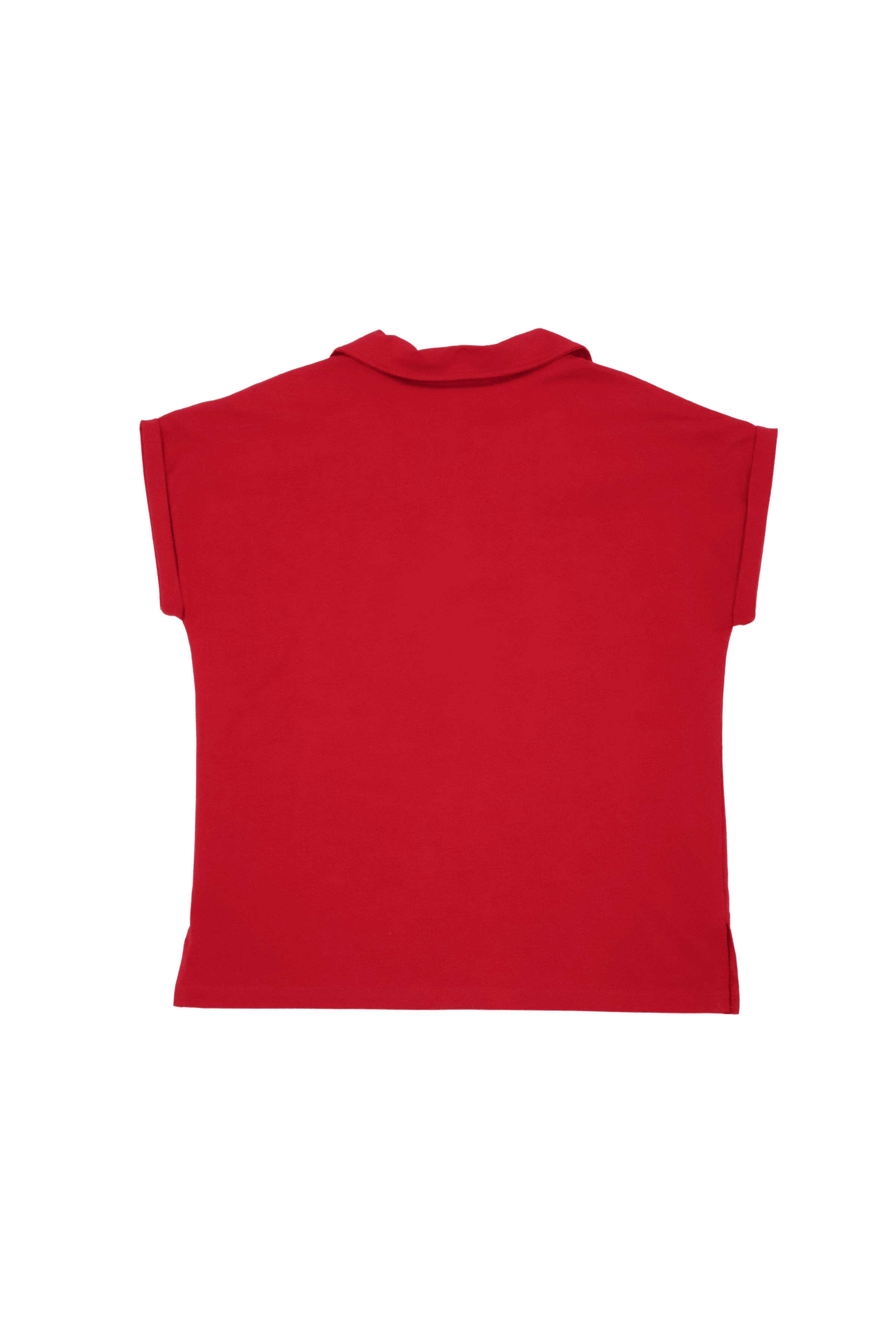 Camiseta roja polo con bordado mandala en contraste Lolitas&L - lolitasyl.com