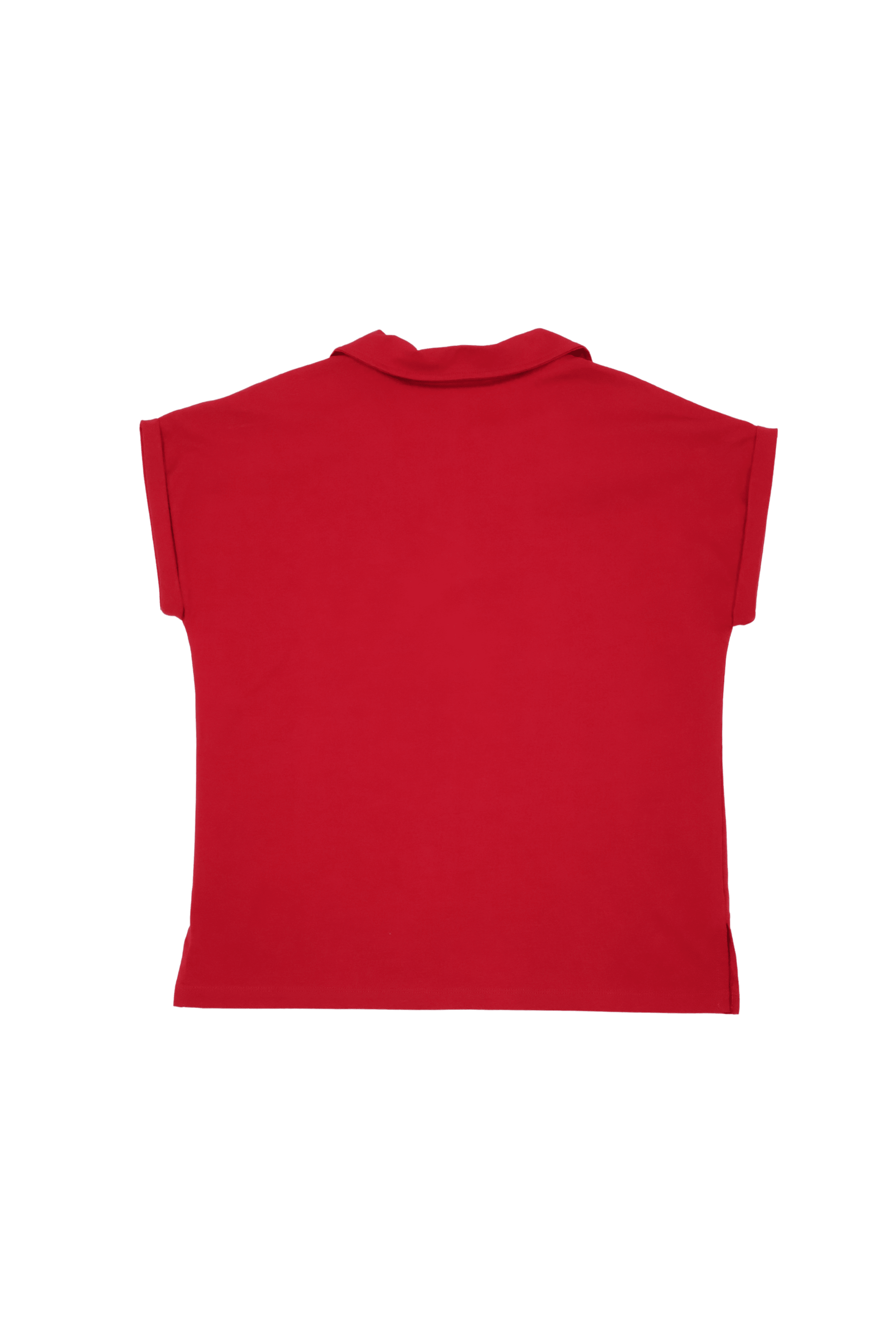 Camiseta roja polo con bordado mandala en contraste Lolitas&L - lolitasyl.com