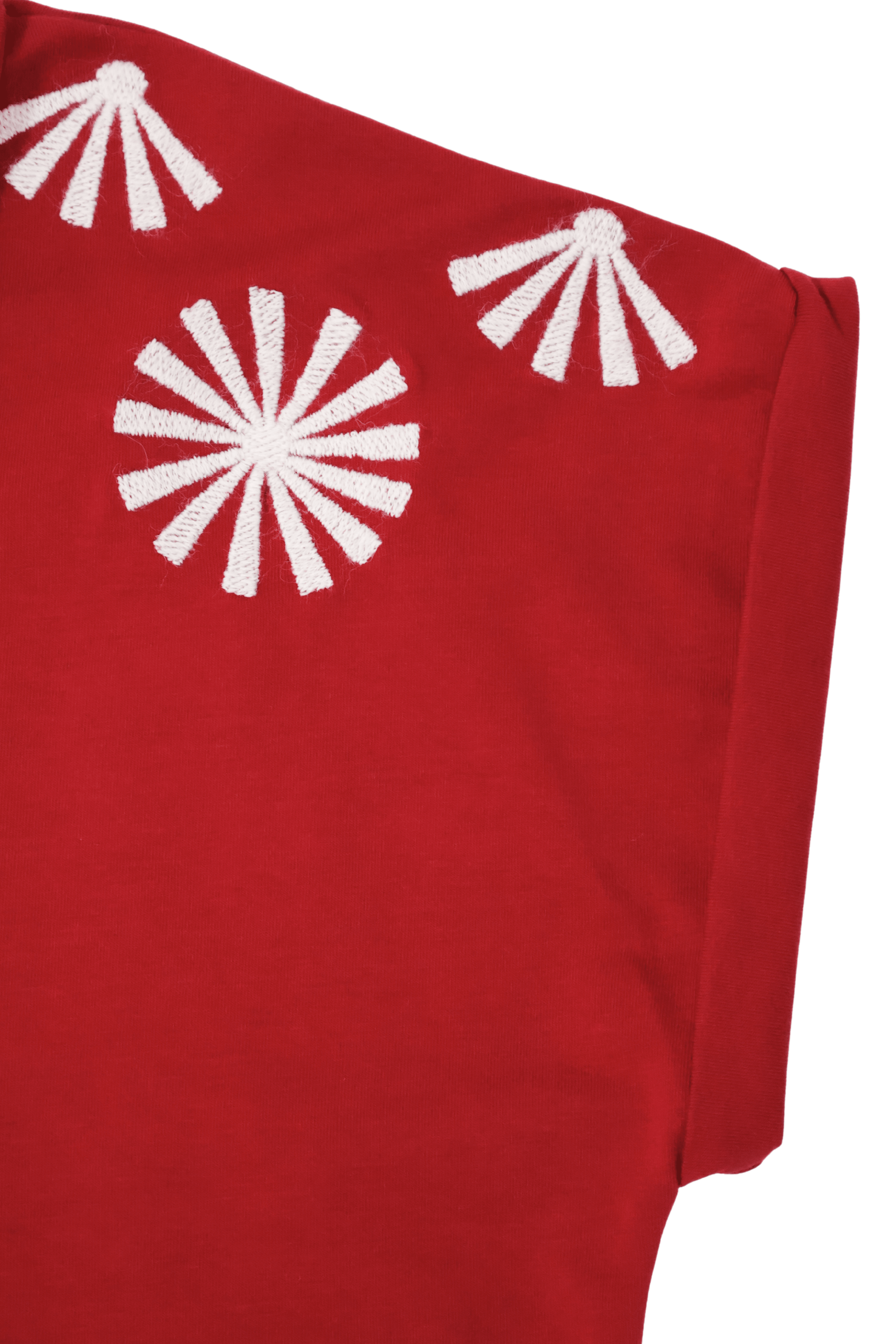Camiseta roja polo con bordado mandala en contraste Lolitas&L - lolitasyl.com