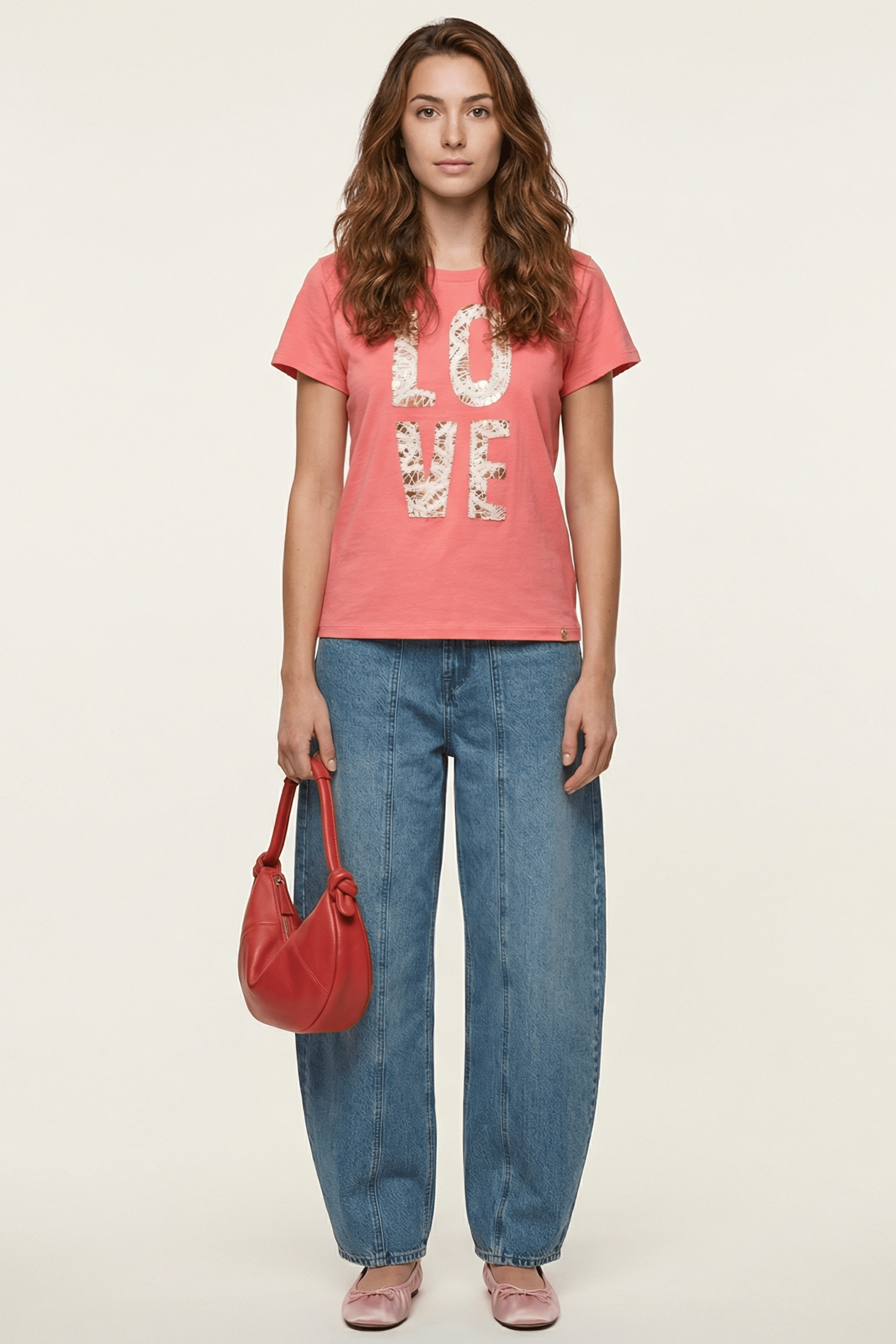 Camiseta rosa bordado LOVE grogre Lolitas&L - lolitasyl.com