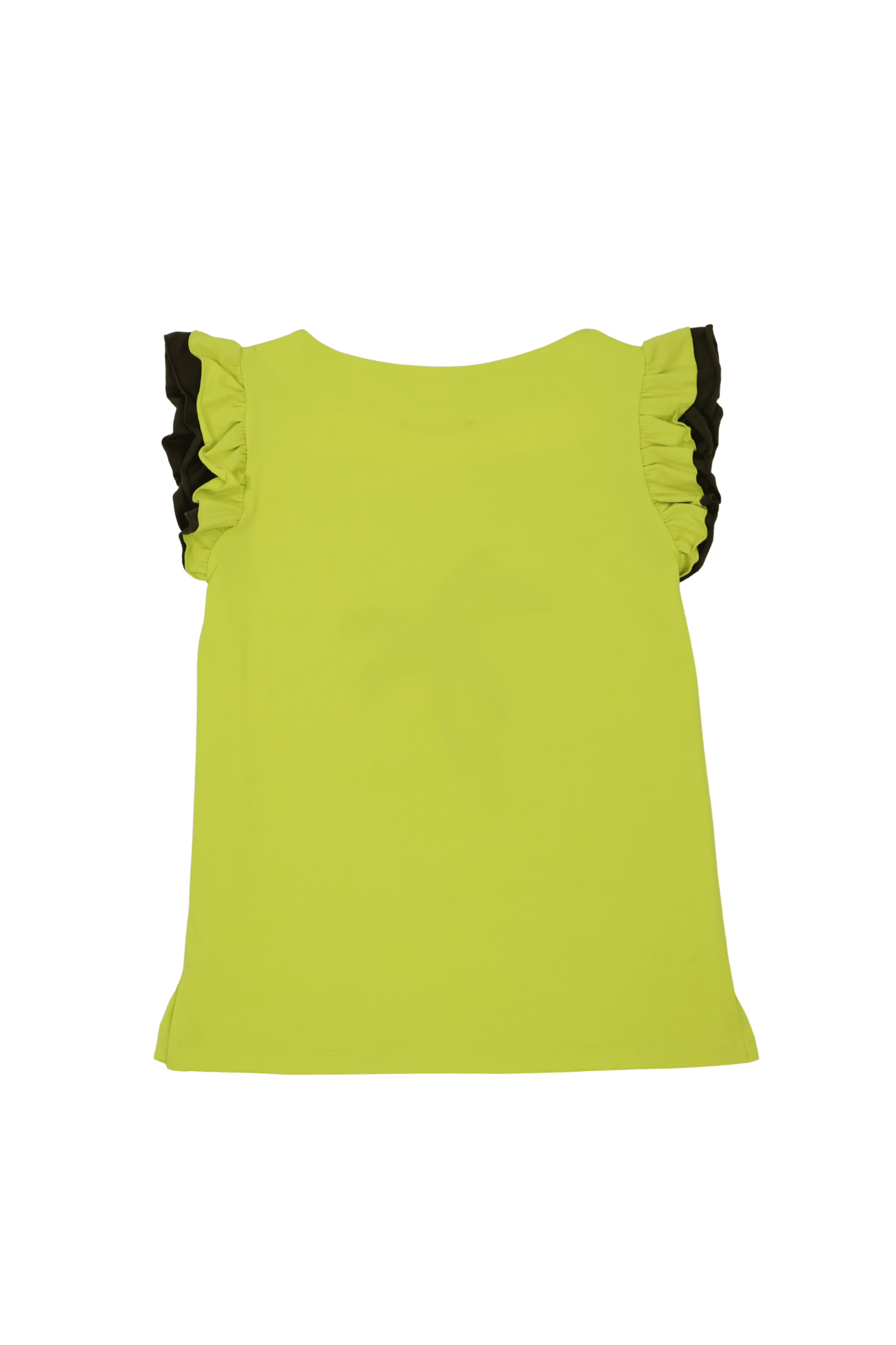 Camiseta verde acido bordado palmera con volantes Lolitas&L - lolitasyl.com