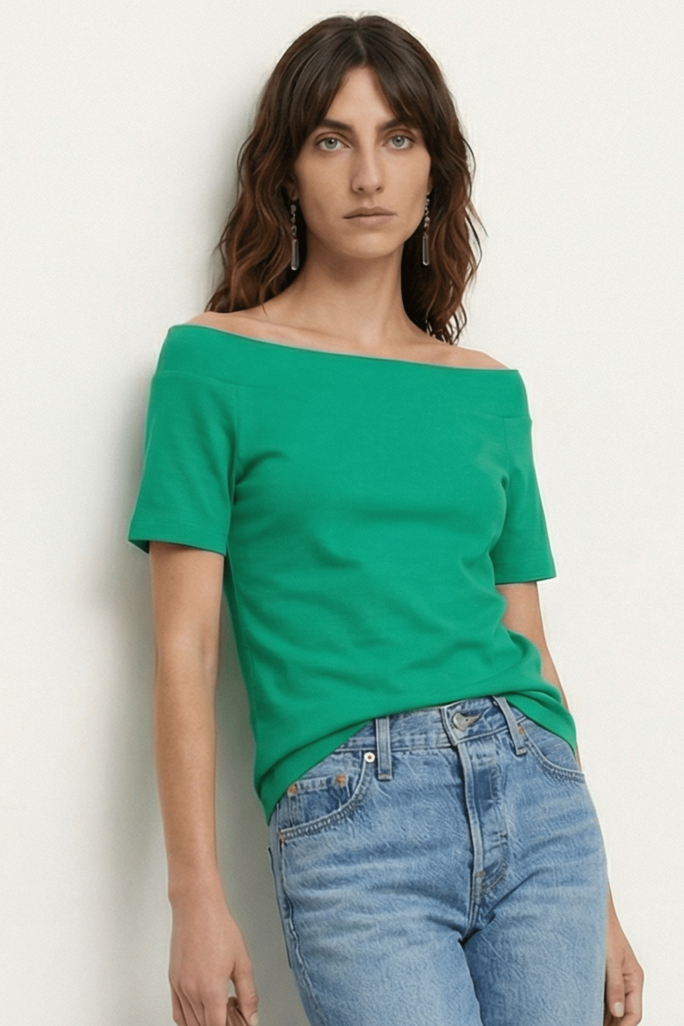 Camiseta verde bardot Lolitas&L - lolitasyl.com