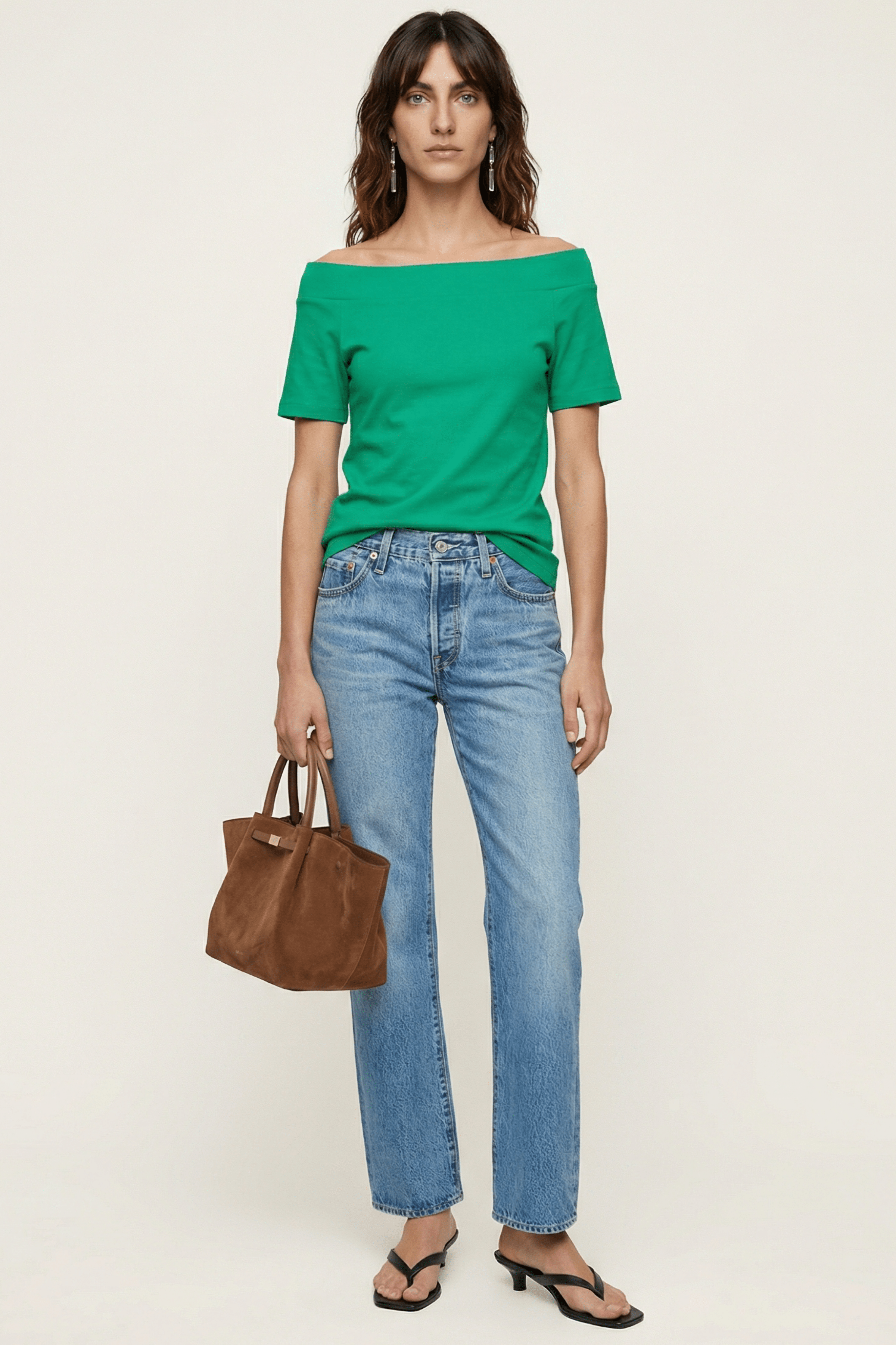 Camiseta verde bardot Lolitas&L - lolitasyl.com