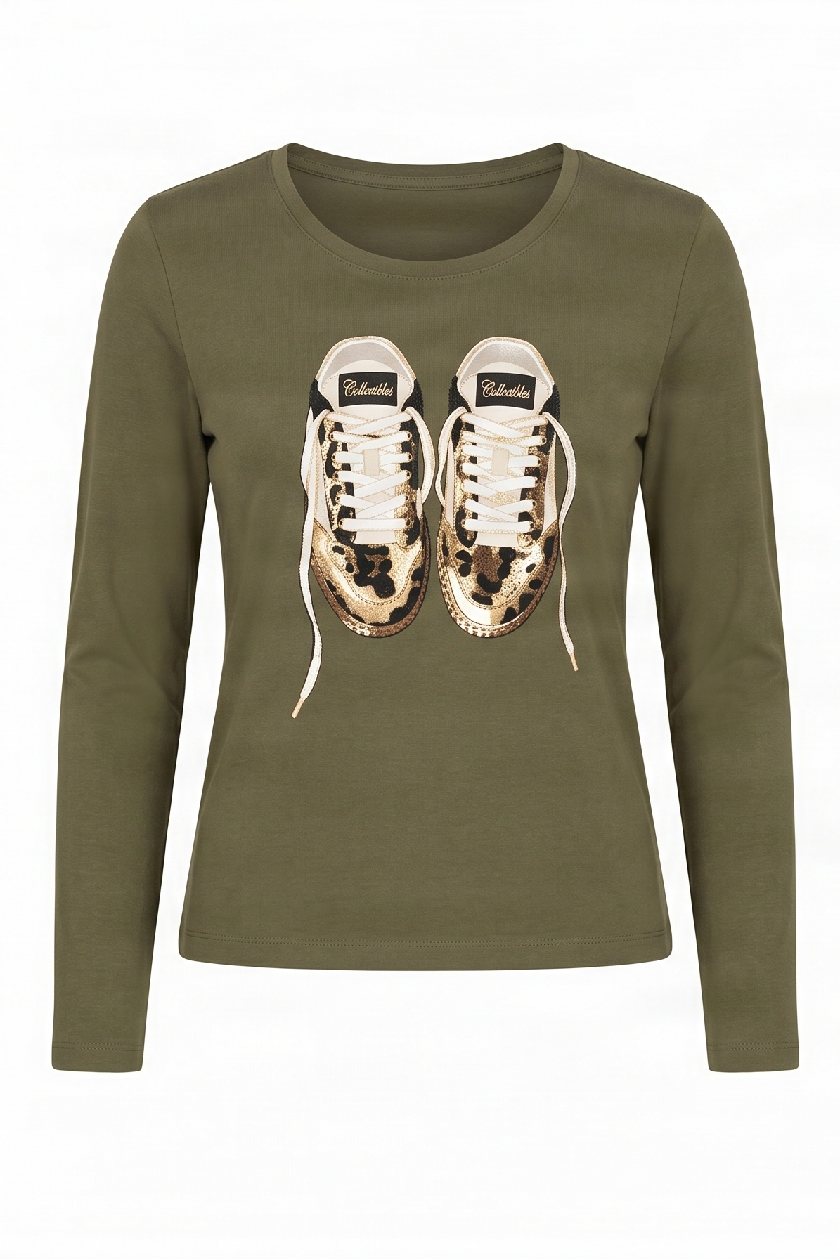 Camiseta verde con bordado sneakers manga larga Lolitas&L