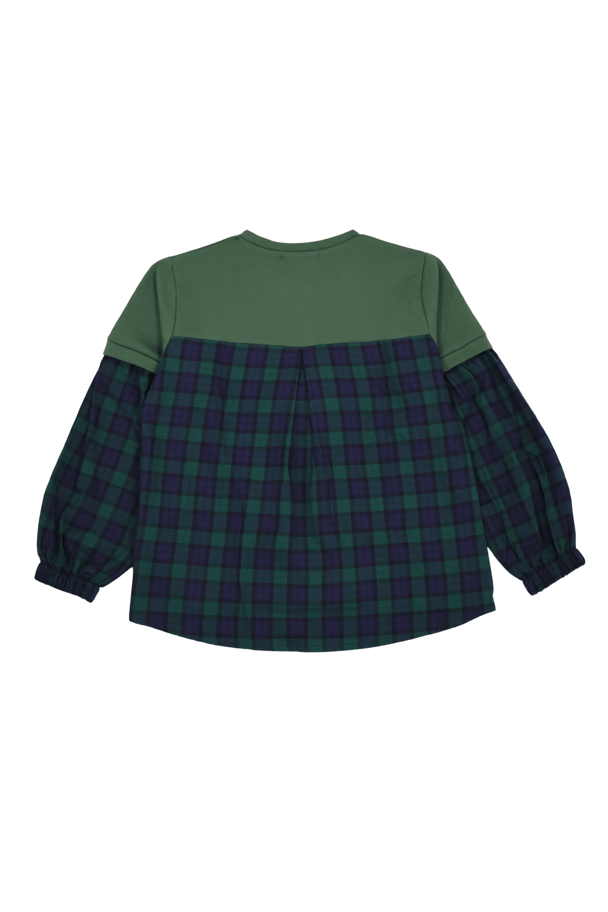 Camiseta verde con cuadro escoces azul bordado zapatillas Lolitas&L - lolitasyl.com