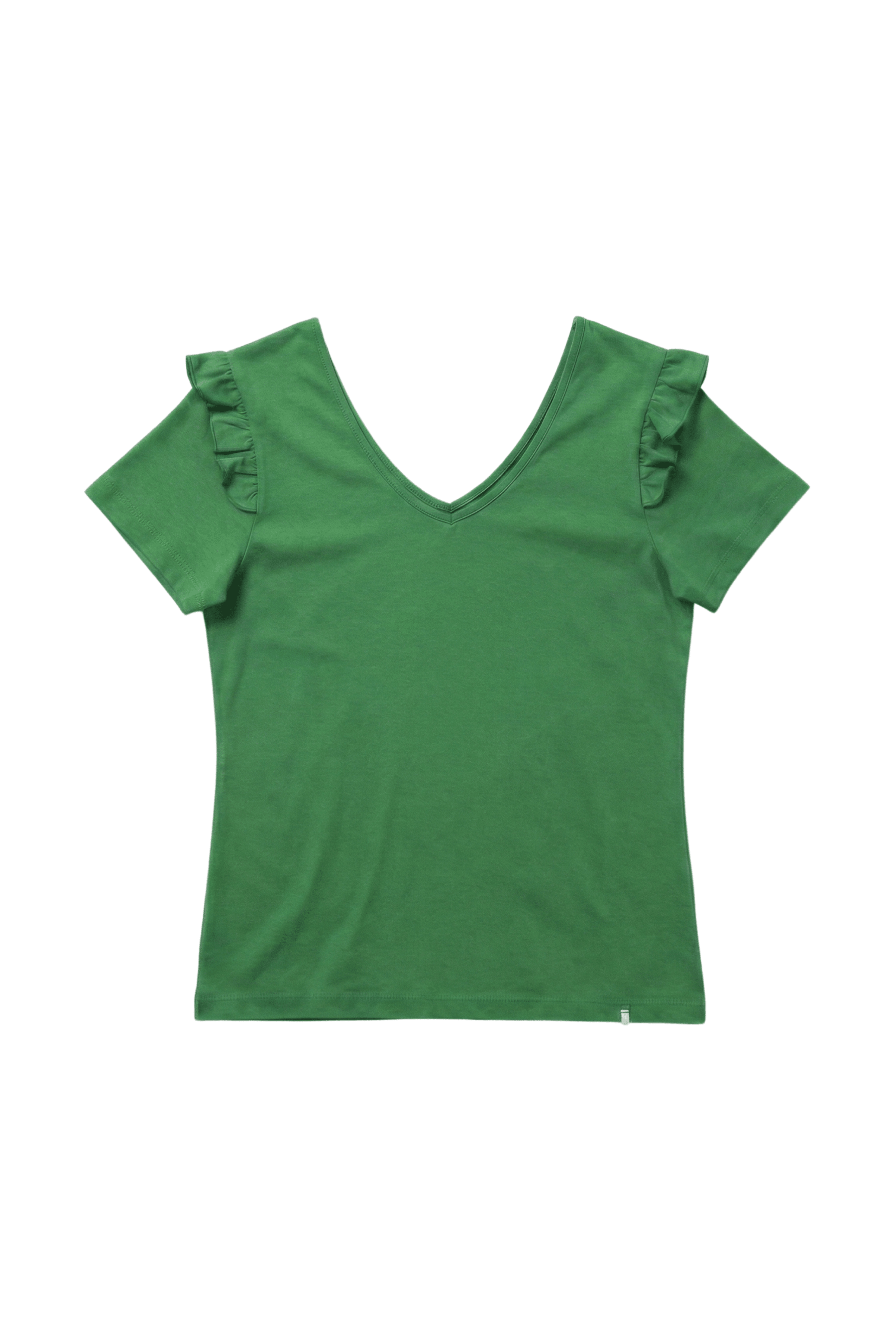 Camiseta verde con volante en hombros Lolitas&L - lolitasyl.com