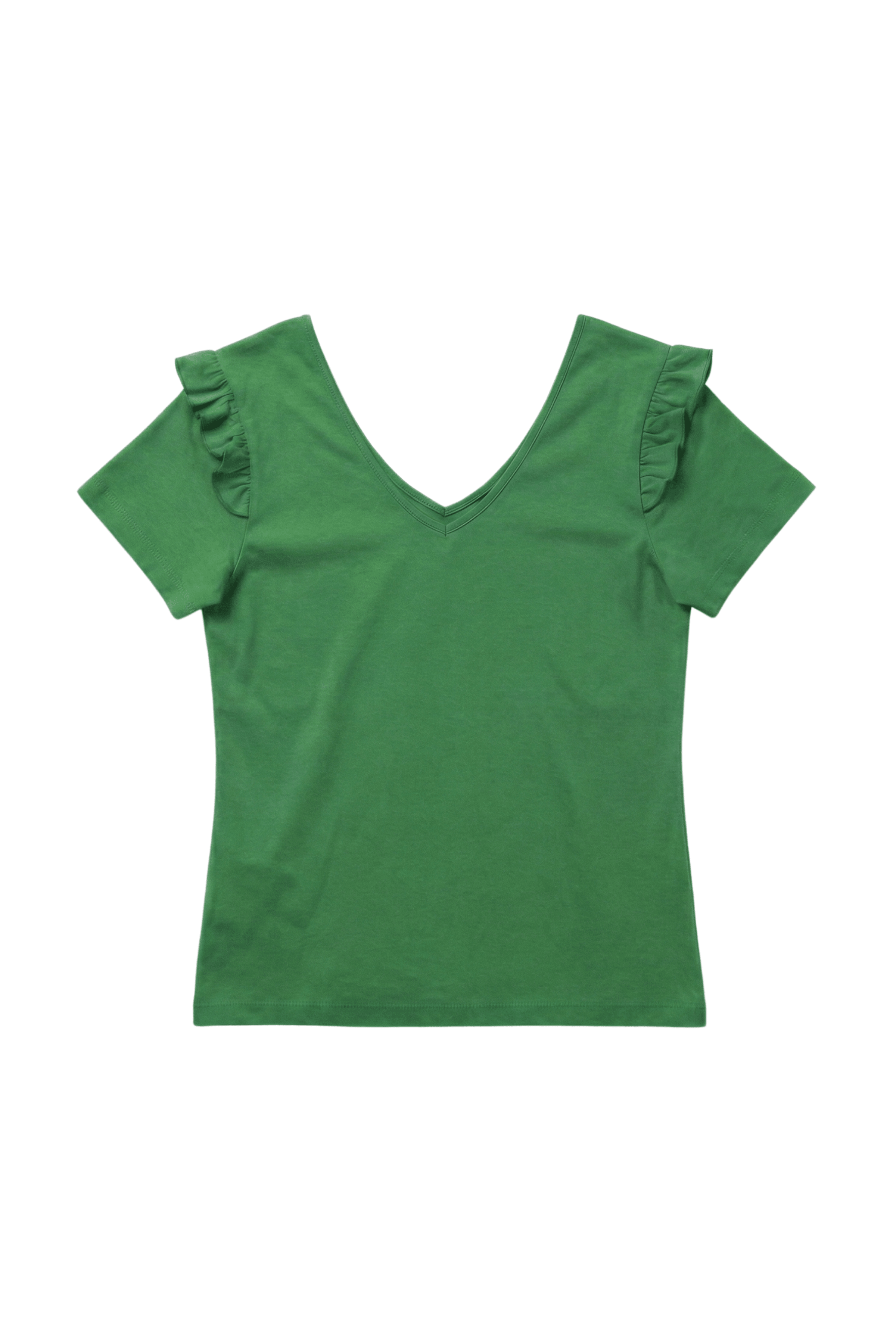 Camiseta verde con volante en hombros Lolitas&L - lolitasyl.com