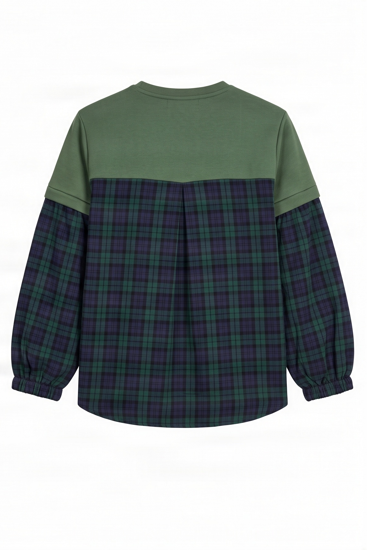 Camiseta verde con cuadro escoces azul bordado zapatillas Lolitas&L