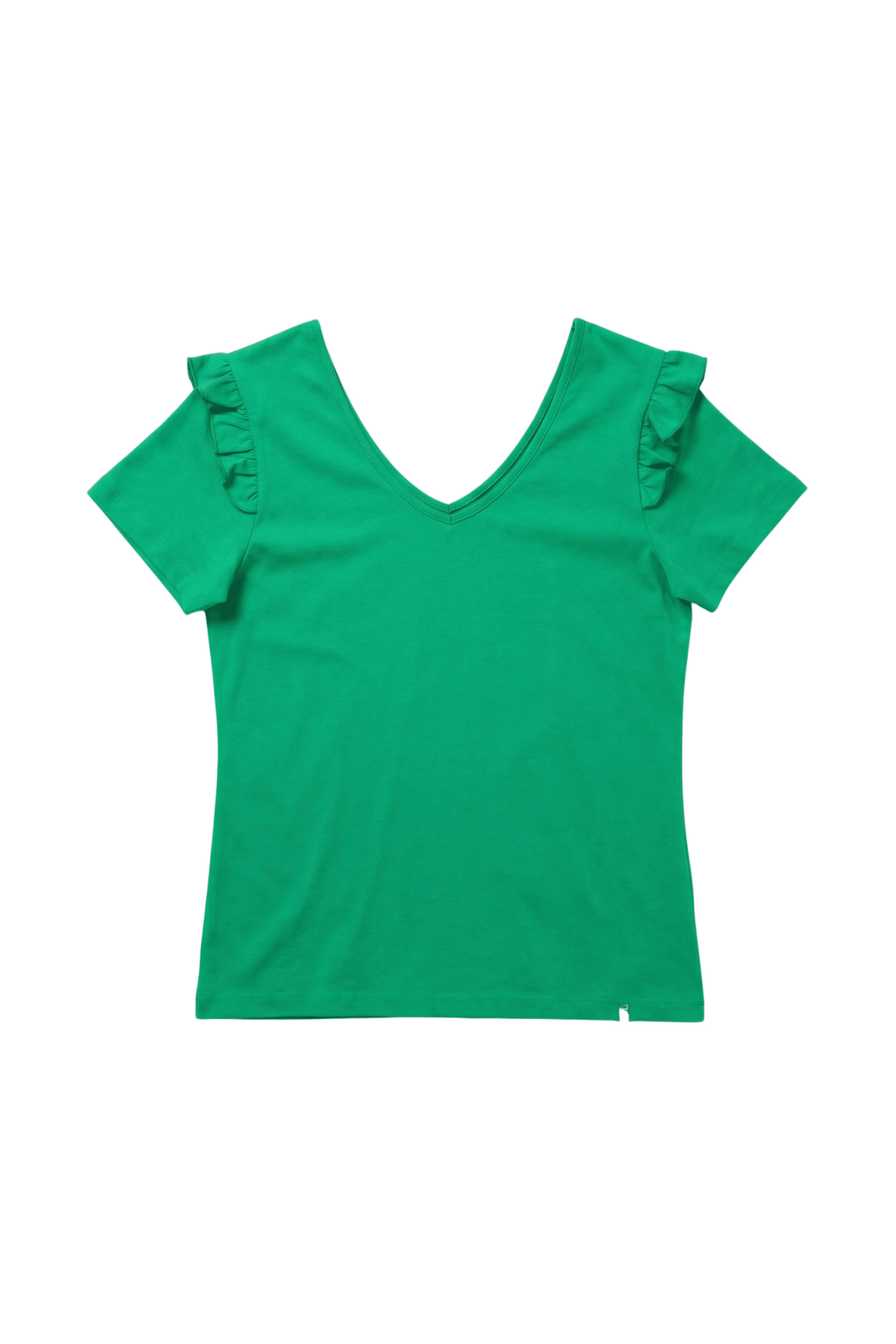 Camiseta verde manzana con volante en hombros Lolitas&L - lolitasyl.com