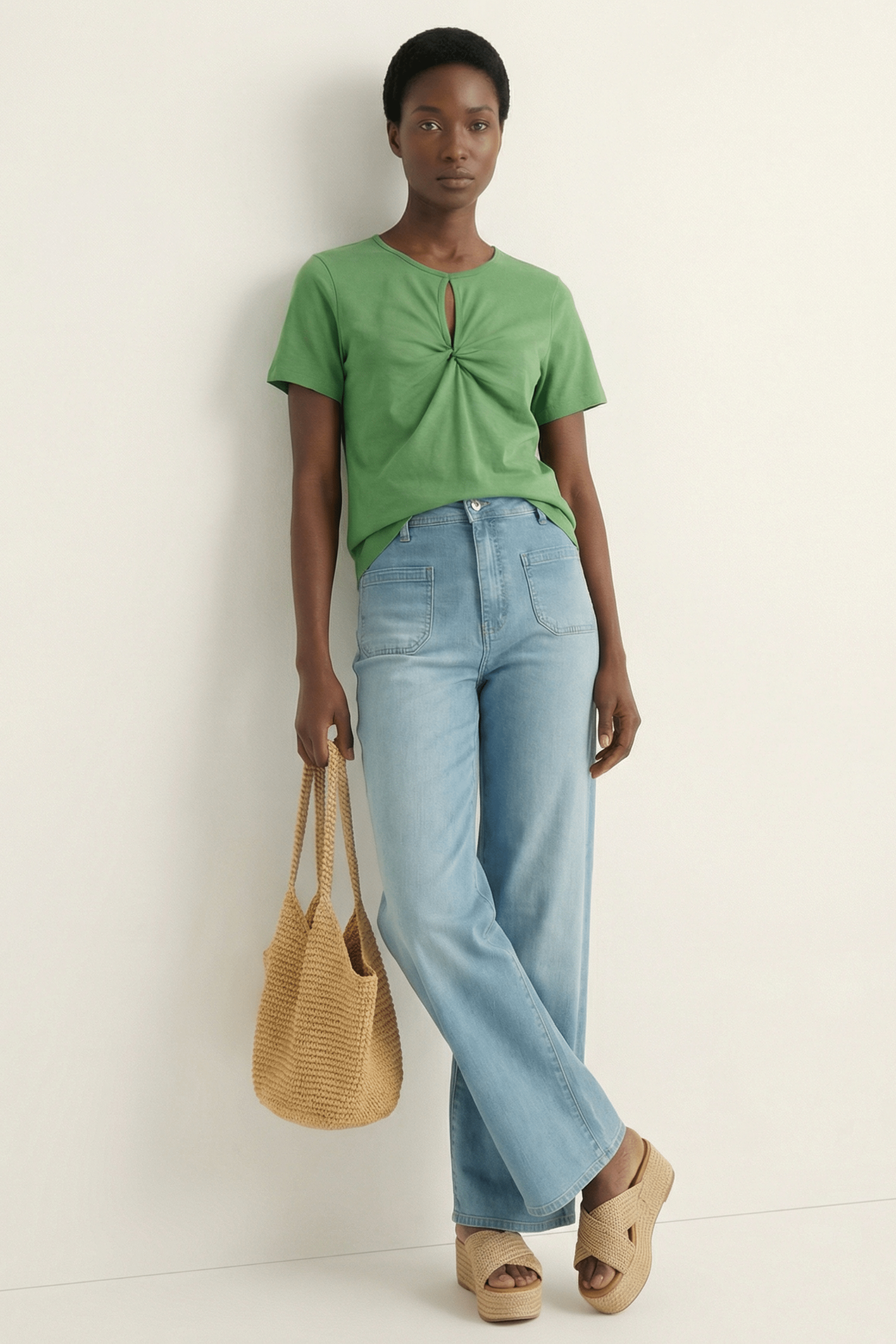 Camiseta verde manzana lagrima con fruncido Lolitas&L - lolitasyl.com