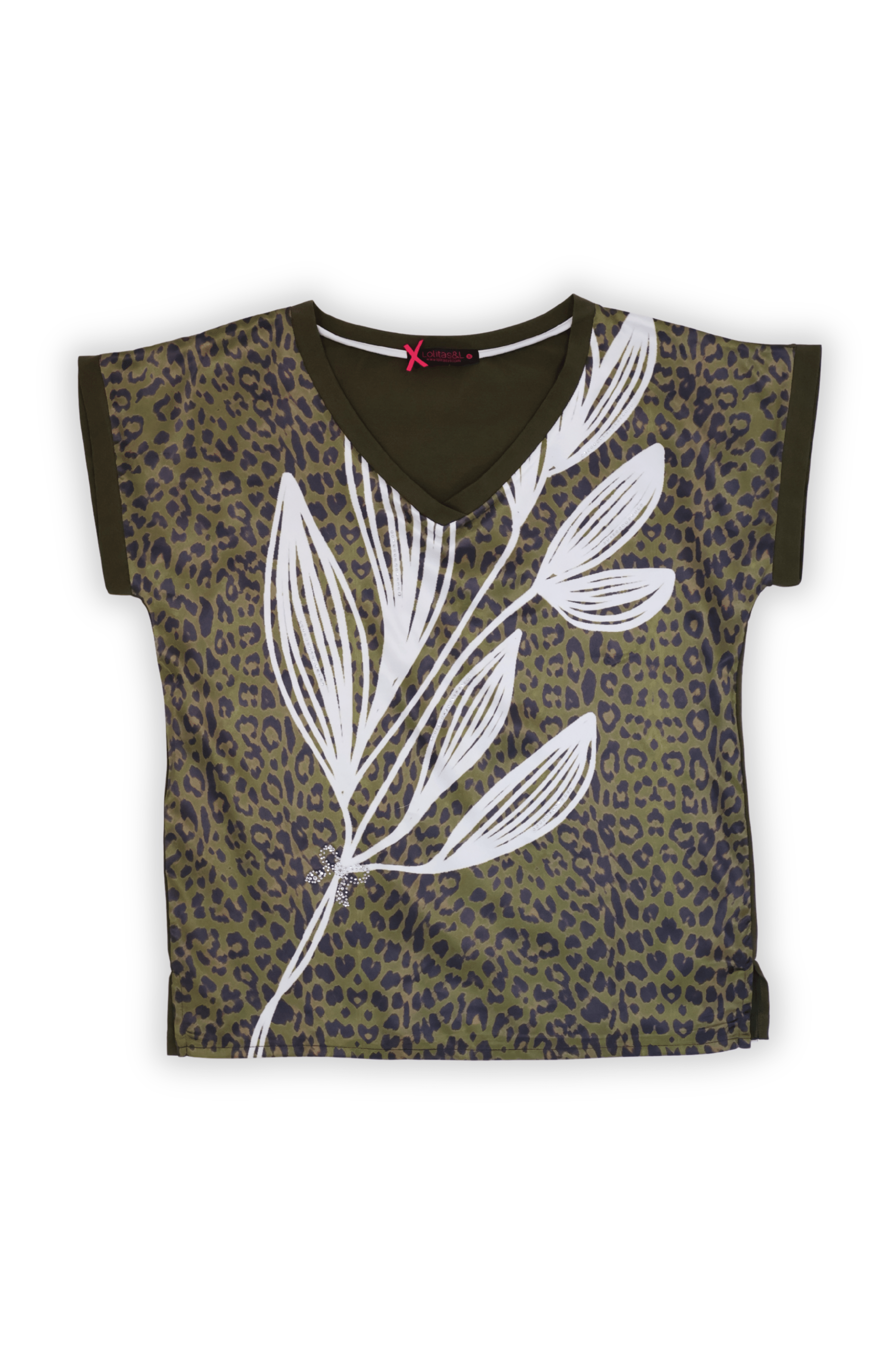 Camiseta verde militar estampado animal print Lolitas&L - lolitasyl.com