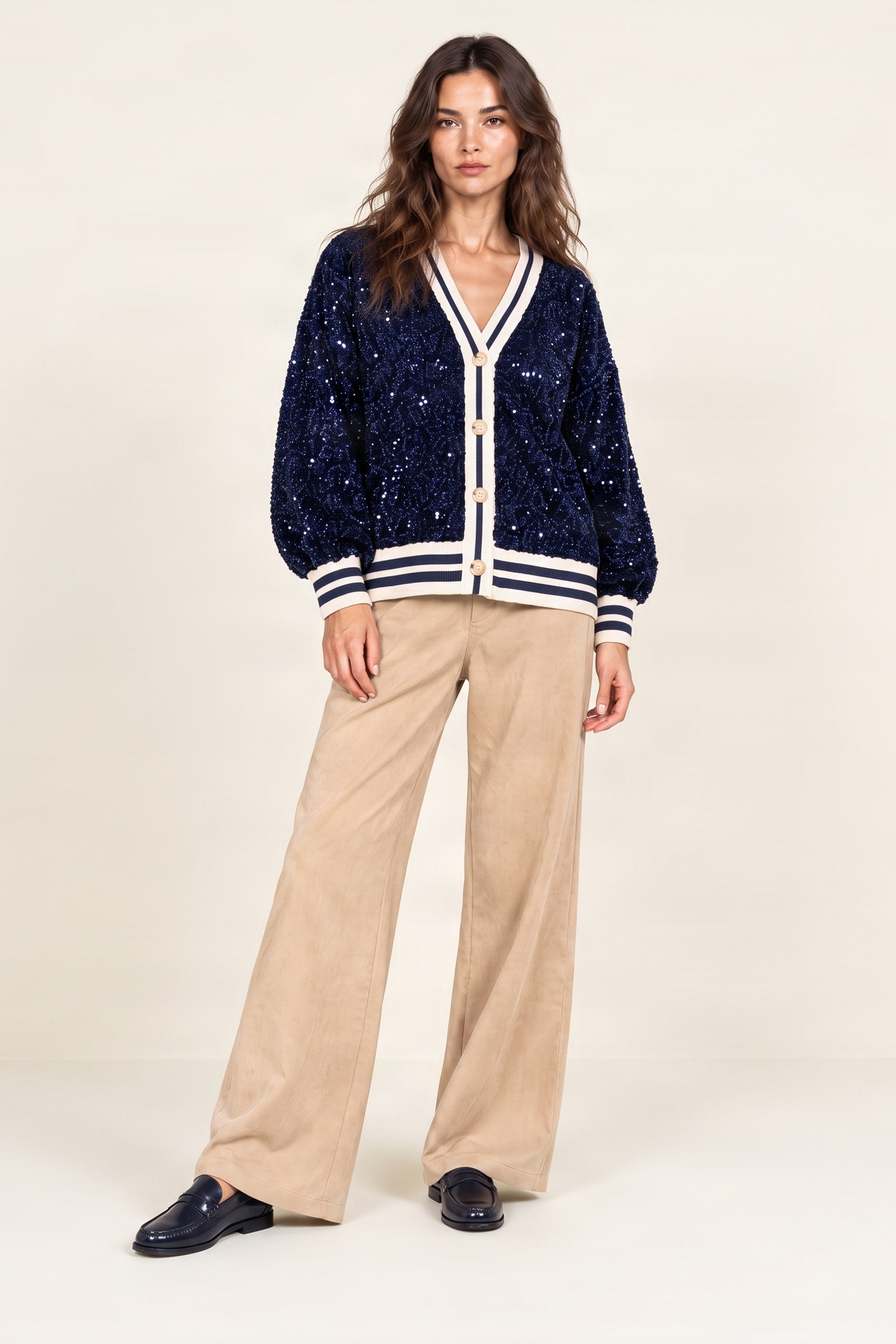 Chaqueta azul lentejuelas elasticos con botones Lolitas&L