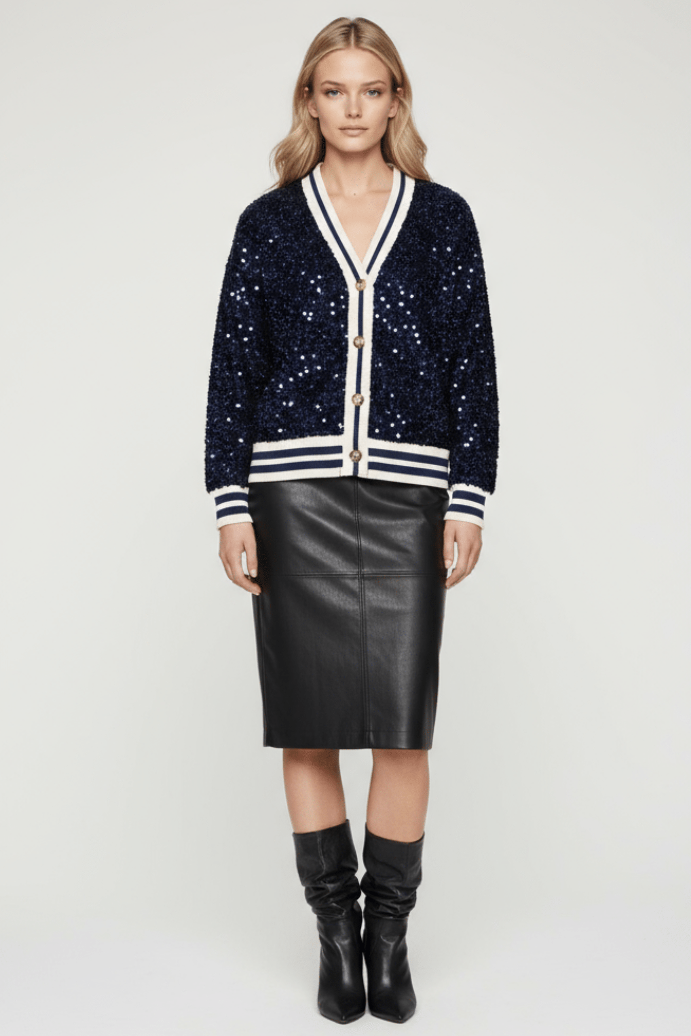 Chaqueta azul lentejuelas elasticos con botones Lolitas&L - lolitasyl.com