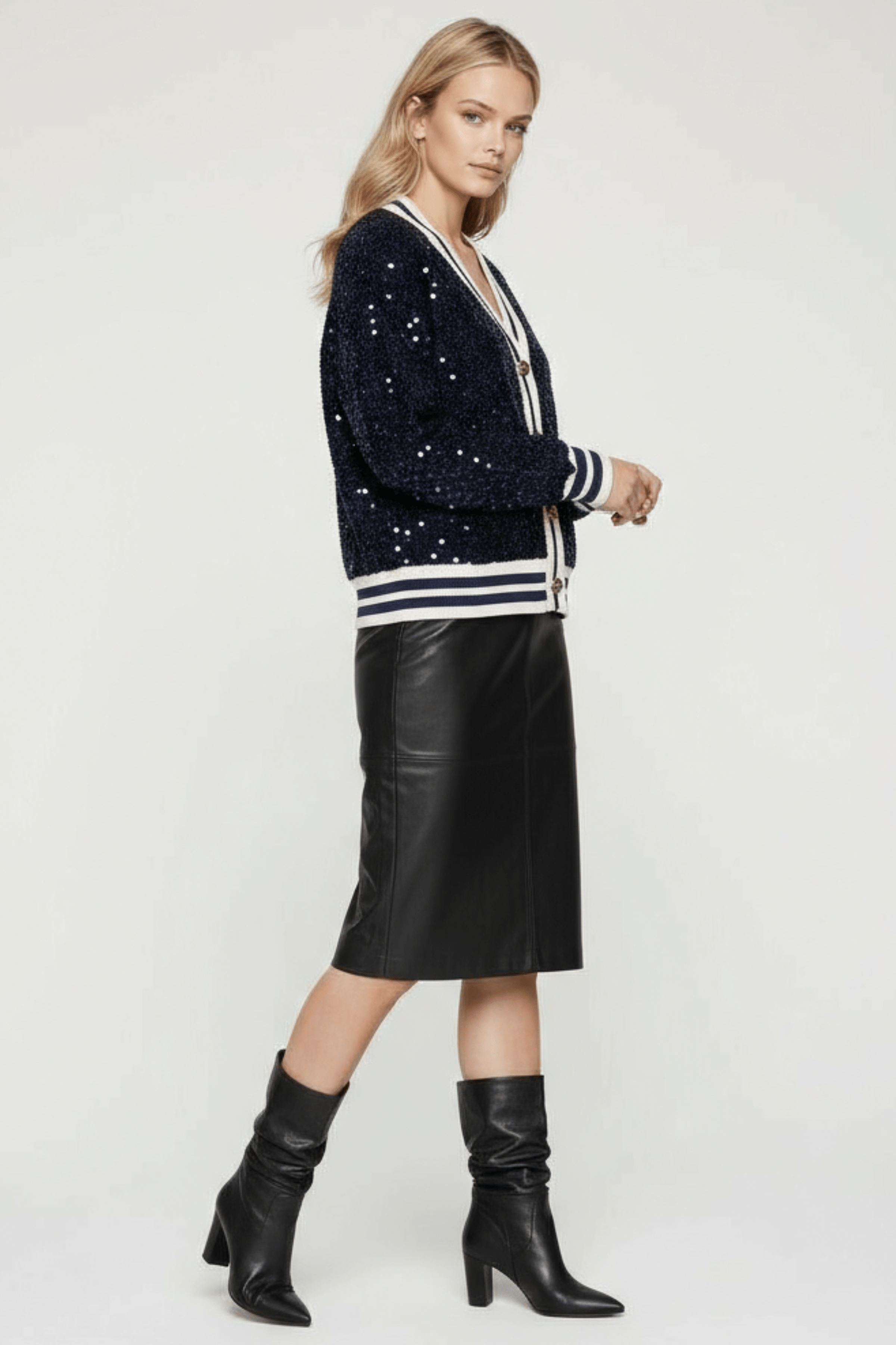 Chaqueta azul lentejuelas elasticos con botones Lolitas&L - lolitasyl.com