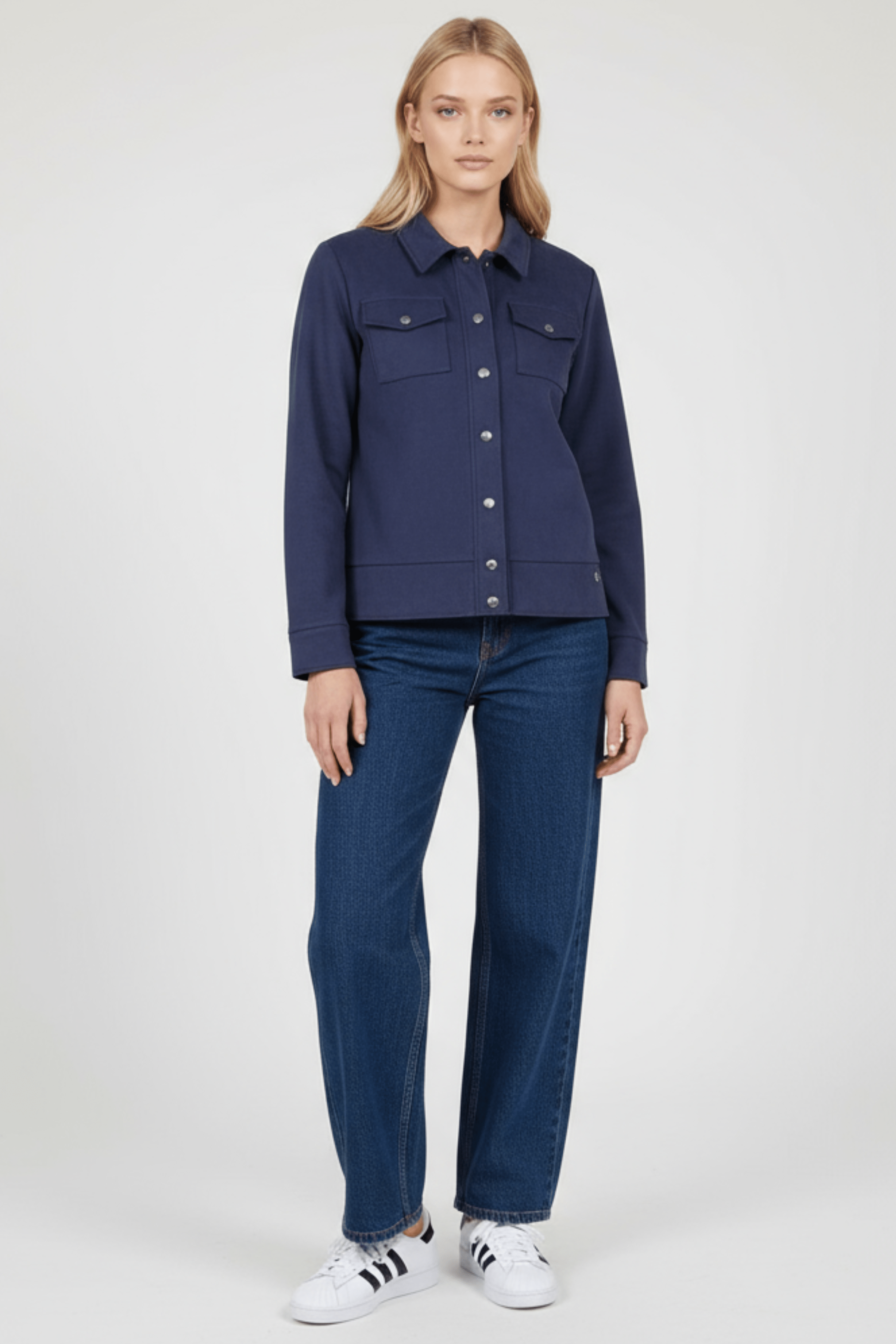 Chaqueta azul marino antelina con automaticos Lolitas&L - lolitasyl.com