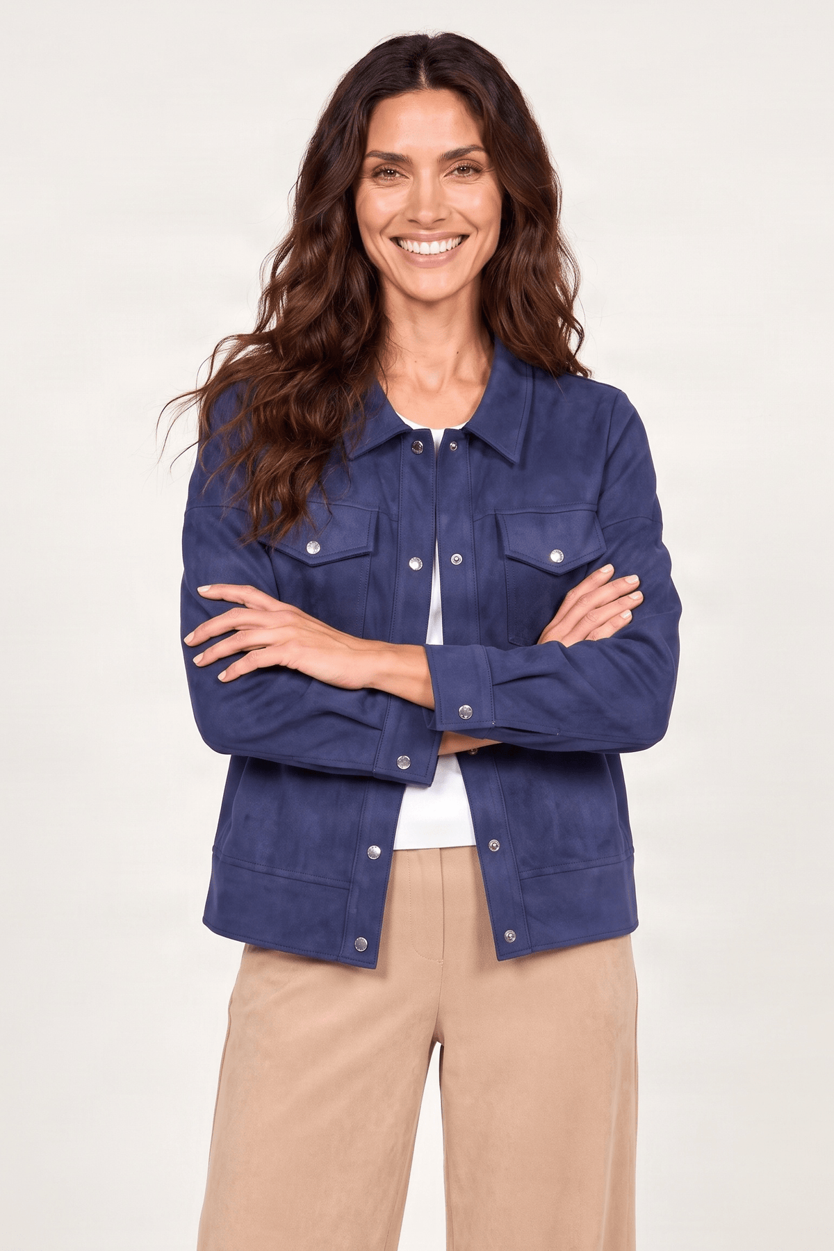 Chaqueta azul marino antelina con automaticos Lolitas&L - lolitasyl.com