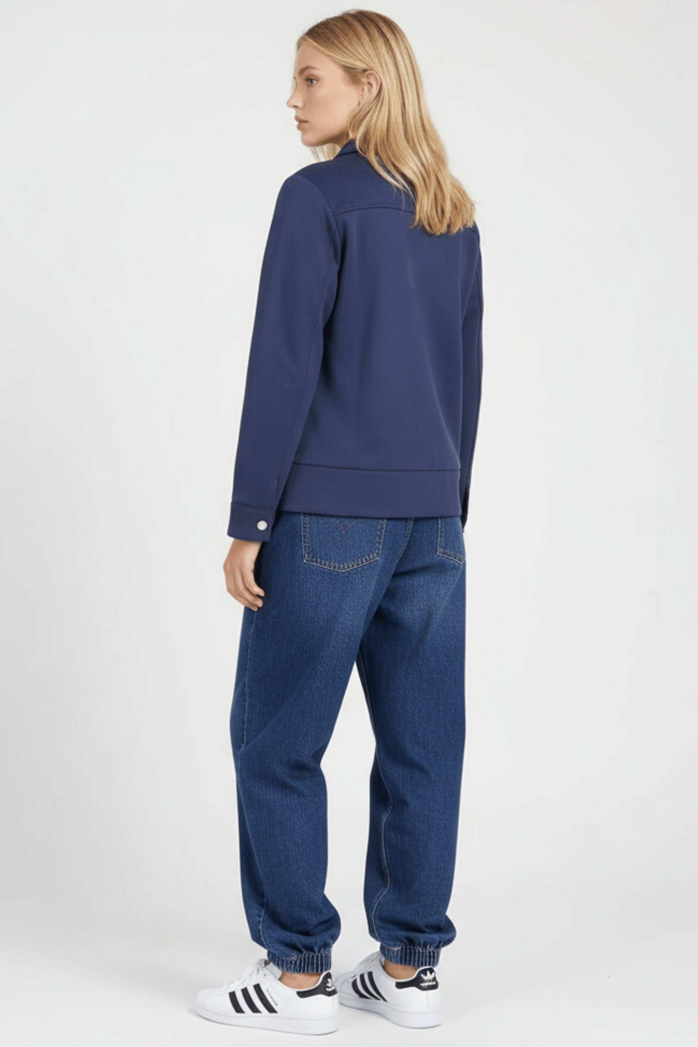 Chaqueta azul marino antelina con automaticos Lolitas&L - lolitasyl.com