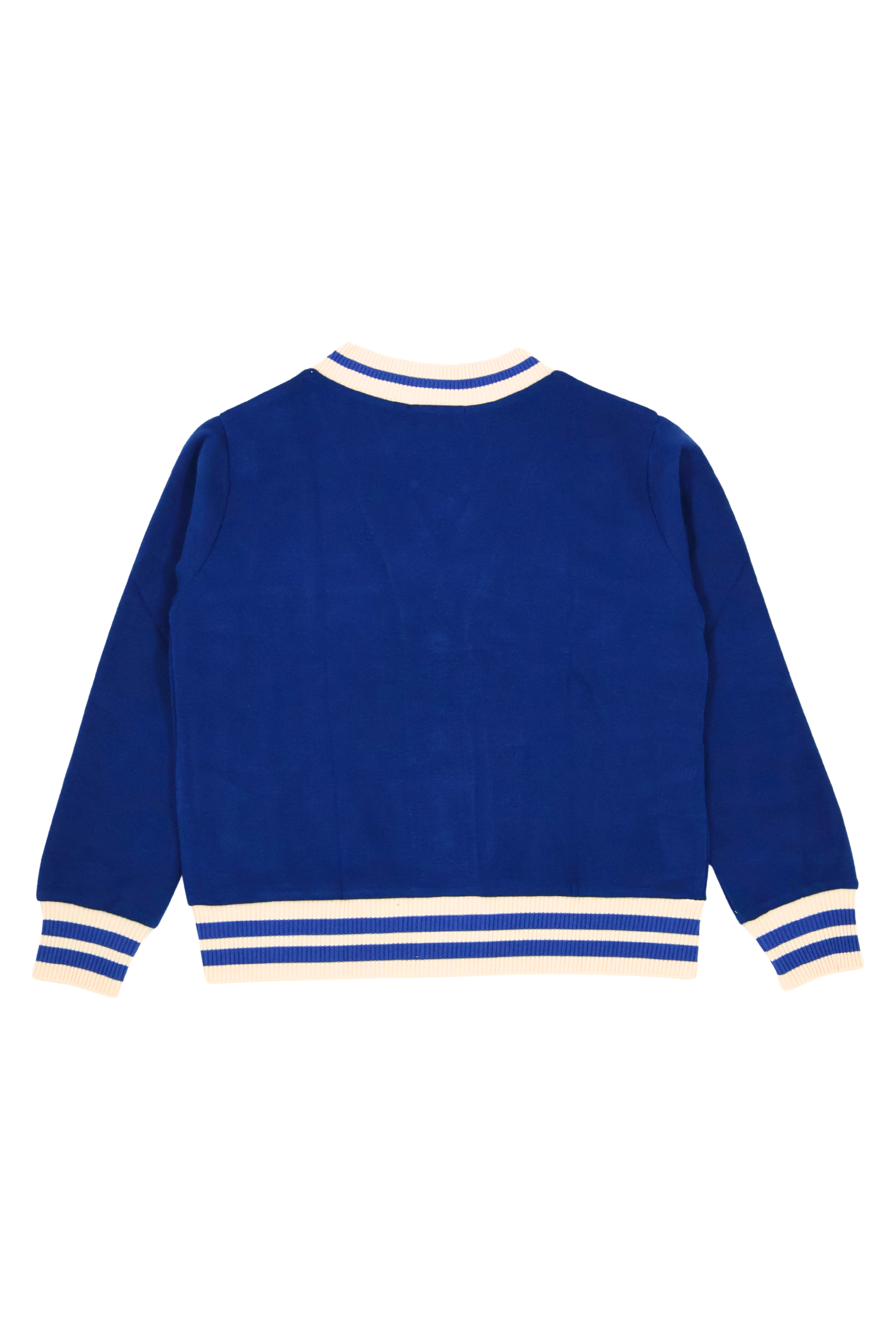 Chaqueta azul punto con elasticos y bordado Lolitas&L