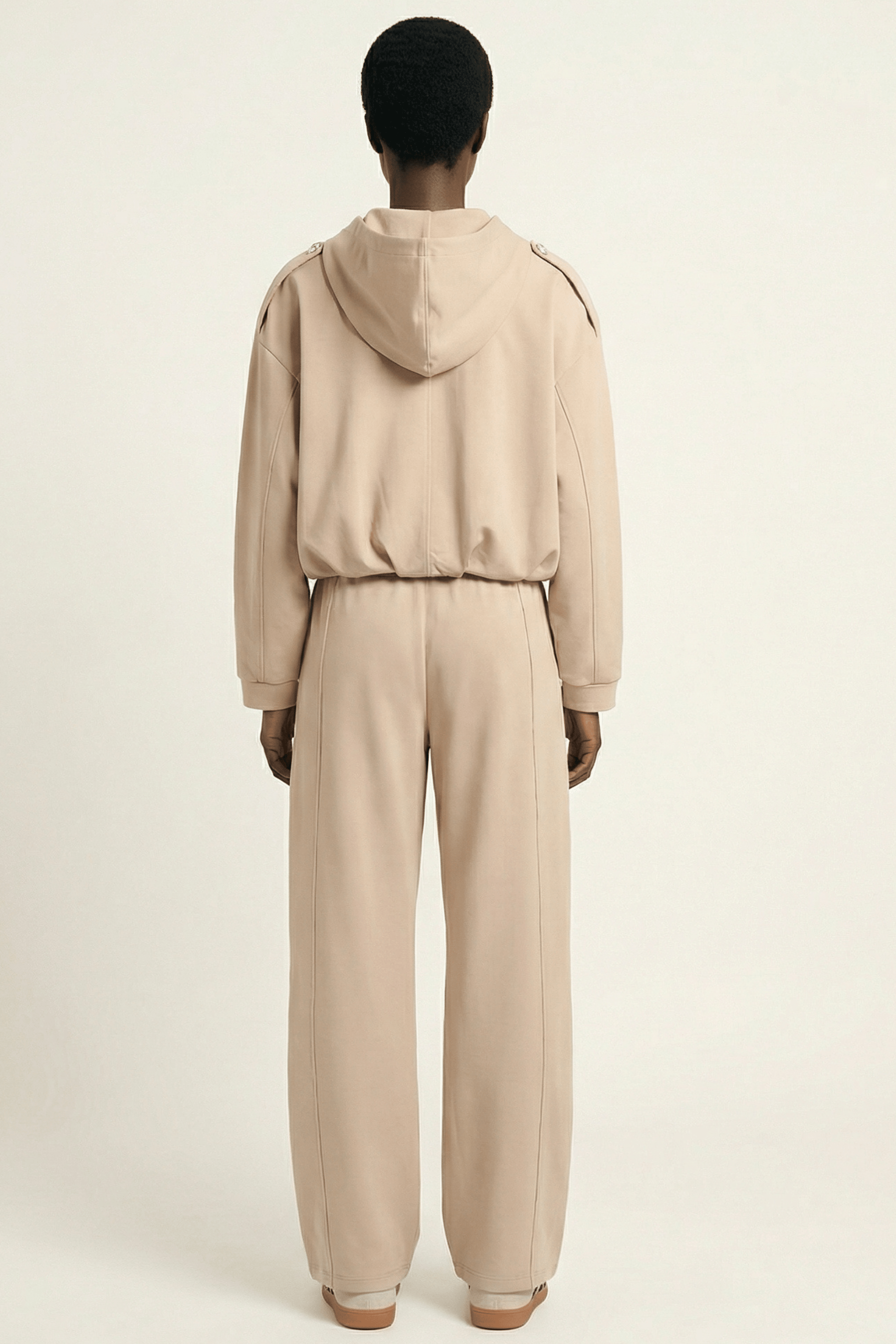 Chaqueta beige bomber con capucha y strass Lolitas&L - lolitasyl.com