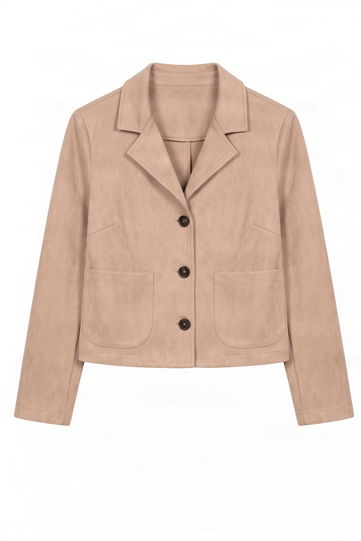 Chaqueta beige corta antelina con automaticos Lolitas&L