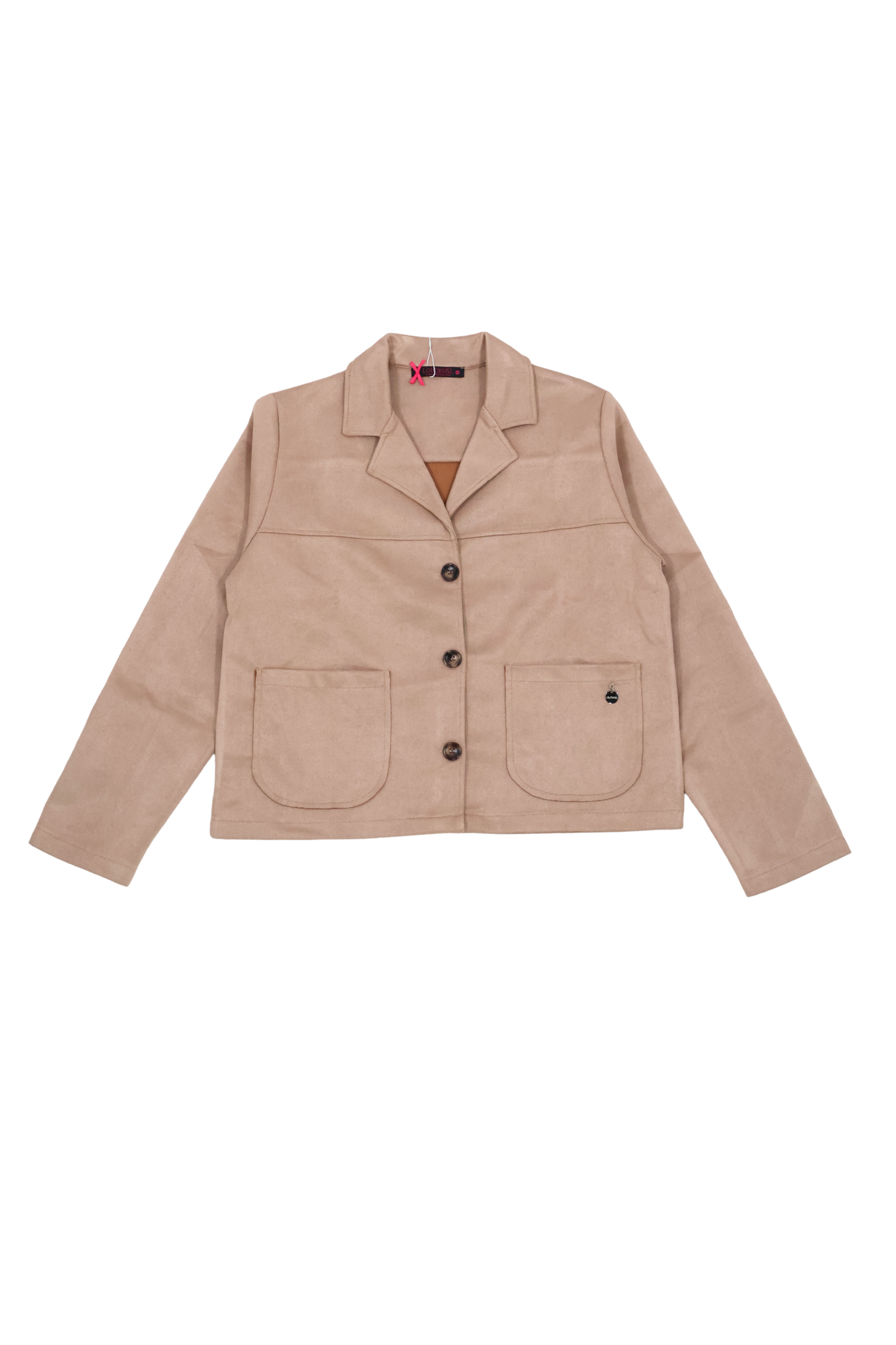 Chaqueta beige corta antelina con automaticos Lolitas&L