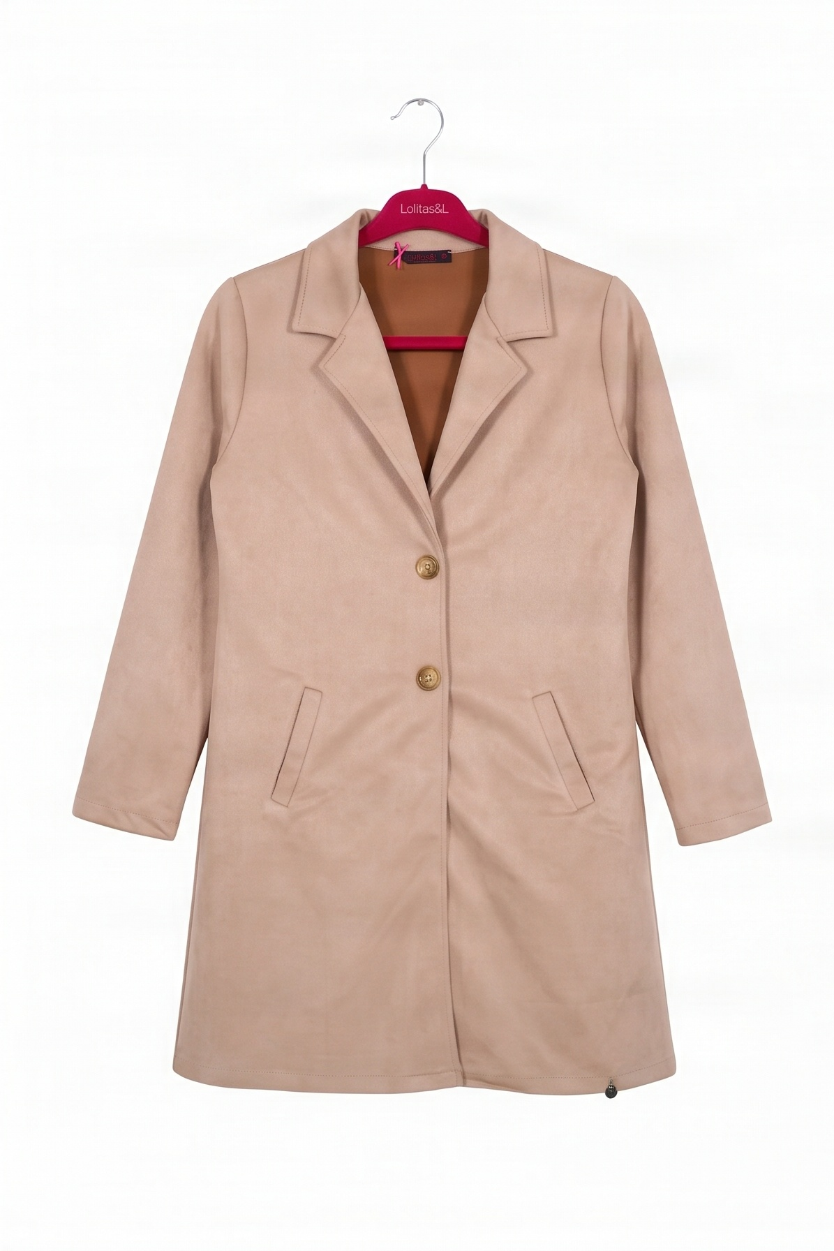Chaqueta Larga de Antelina Beige Preloved