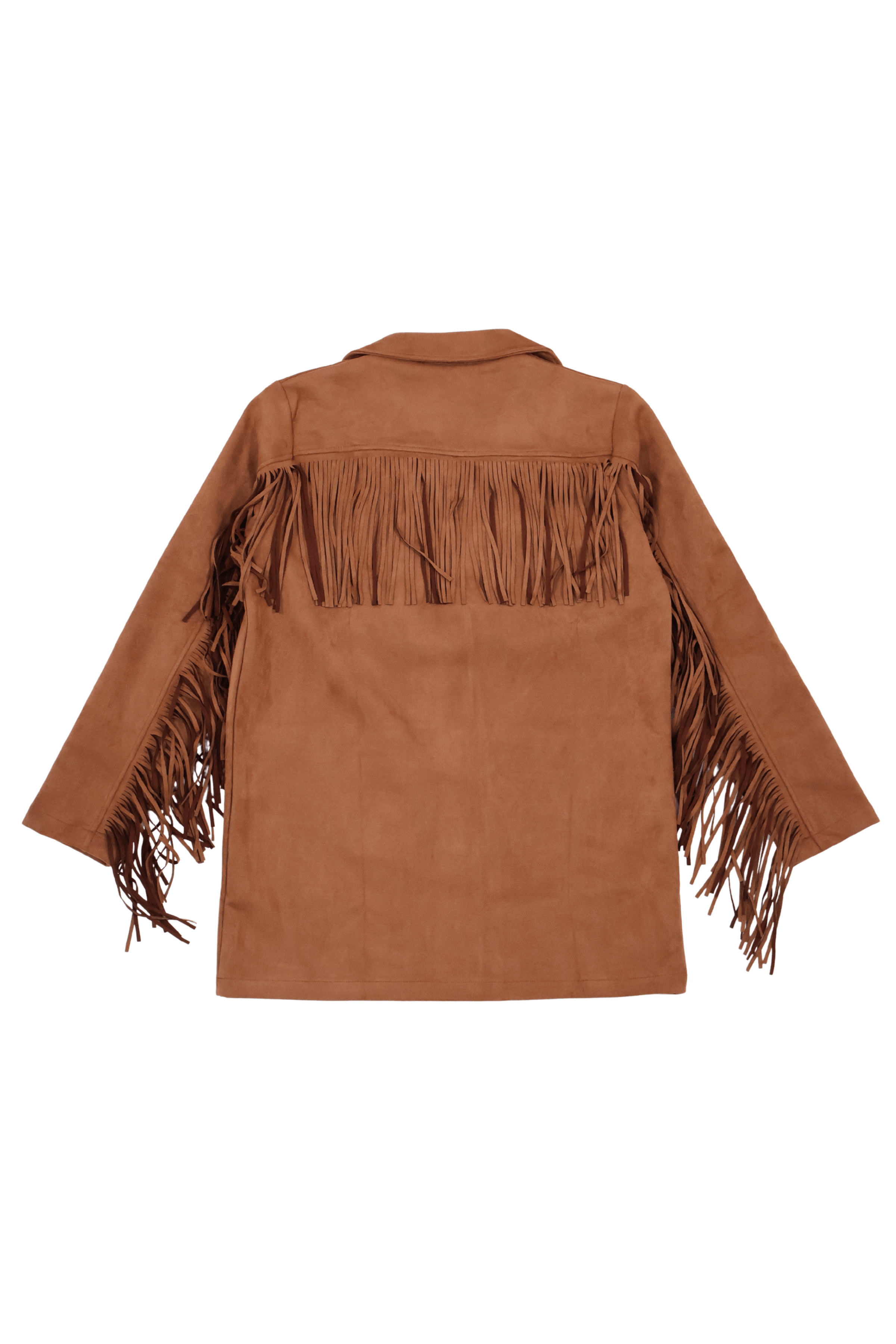 Chaqueta camel antelina con flecos y bolsillos Lolitas&L - lolitasyl.com