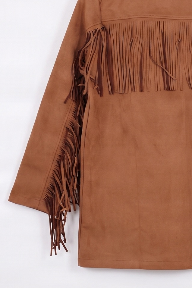Chaqueta Preloved de Antelina con Flecos en Tono Camel Lolitas&L