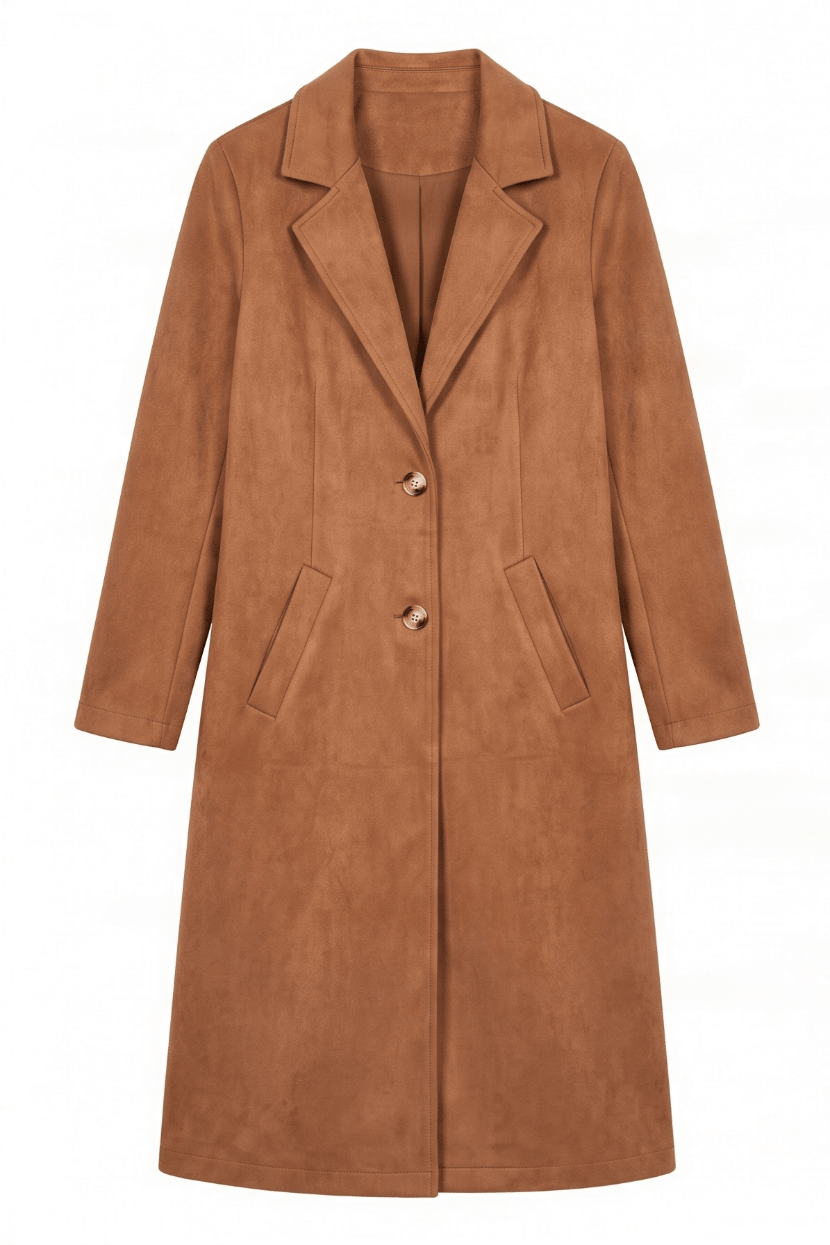 Chaqueta camel larga de antelina abotonada Lolitas&L - lolitasyl.com