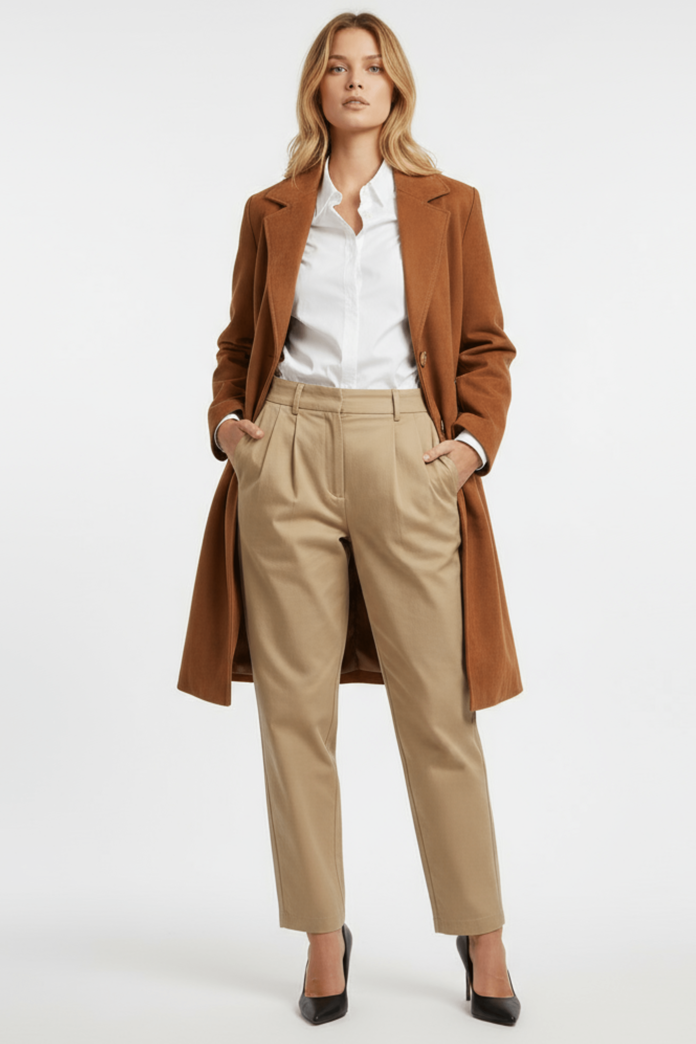 Chaqueta camel larga de antelina abotonada Lolitas&L - lolitasyl.com