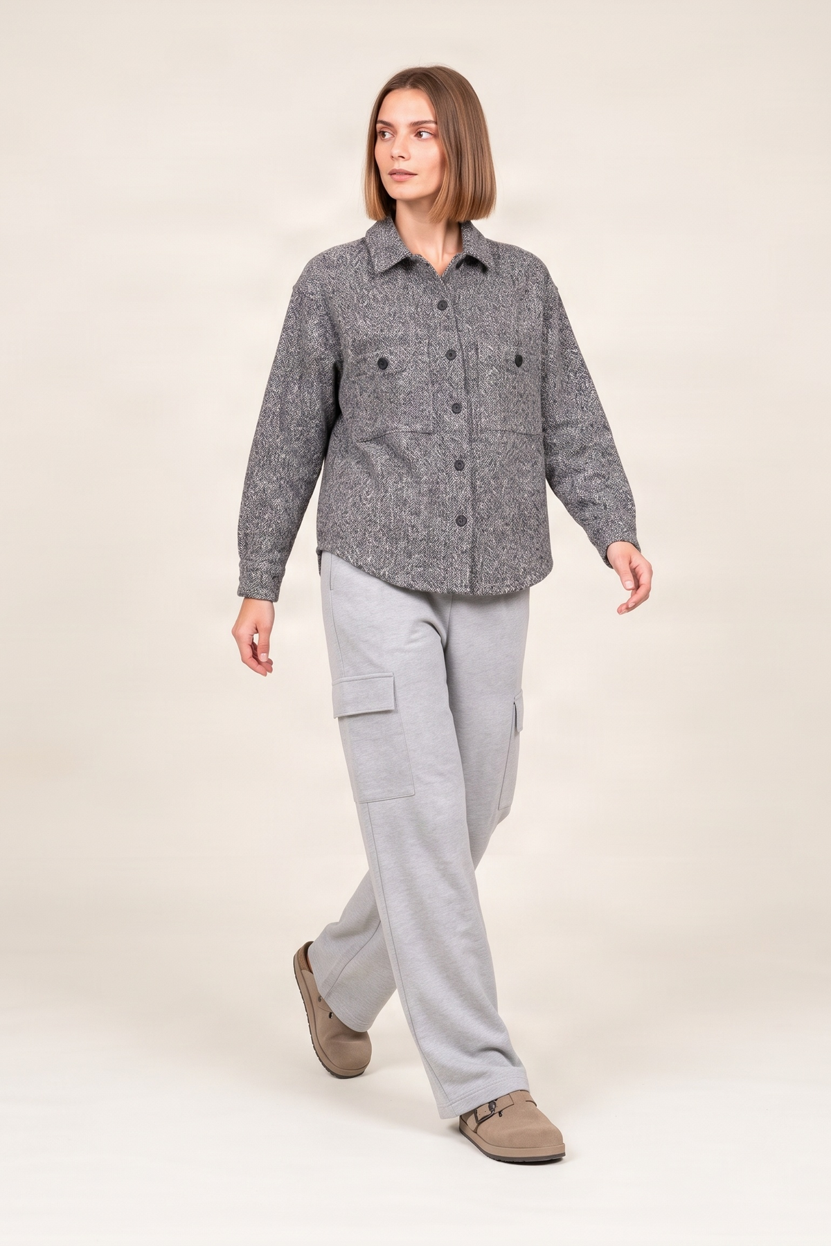 Sobrecamisa Gris Vigoré en Algodón – Lolitas&L
