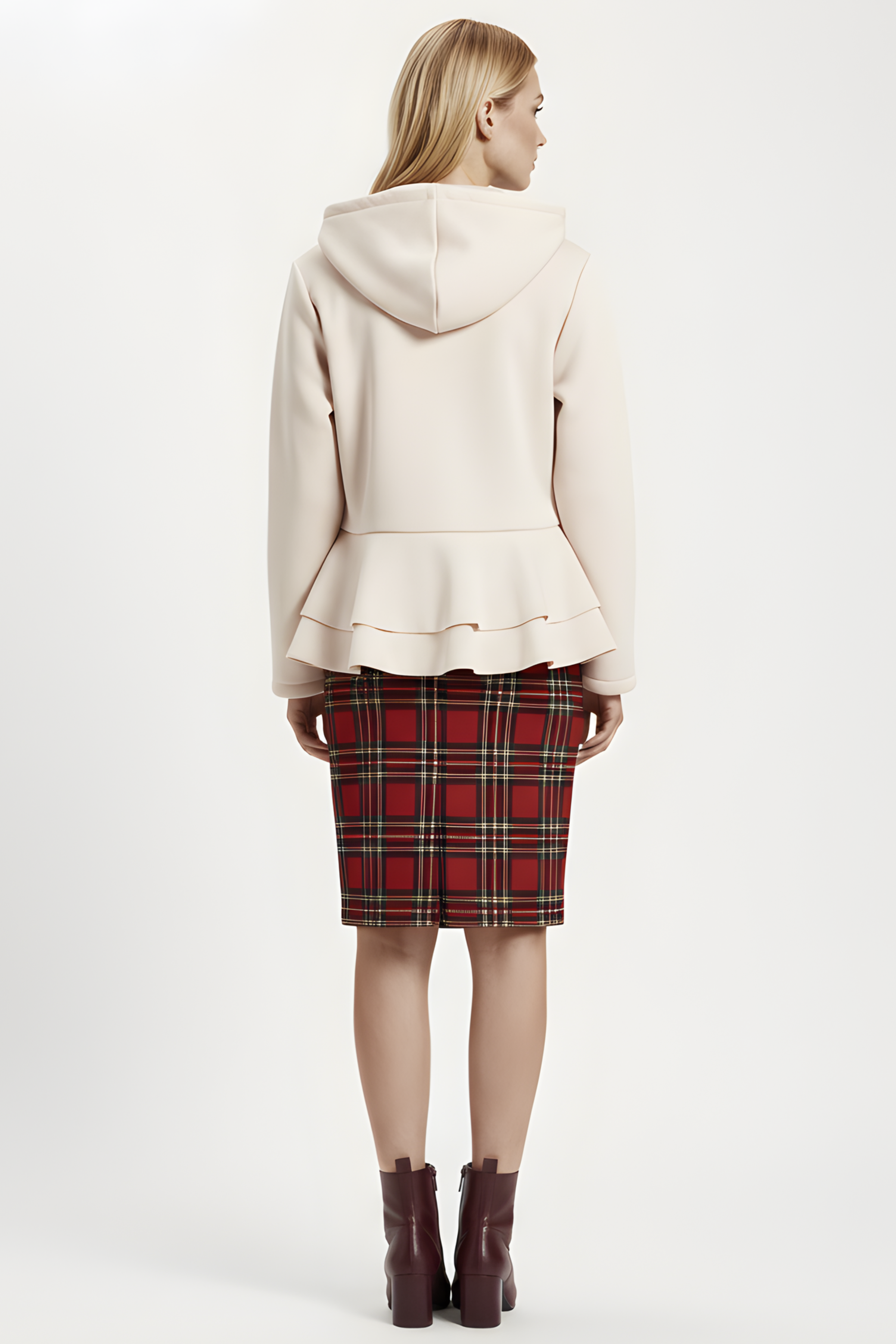 Chaqueta crema capucha con cremallera y manga larga Lolitas&L