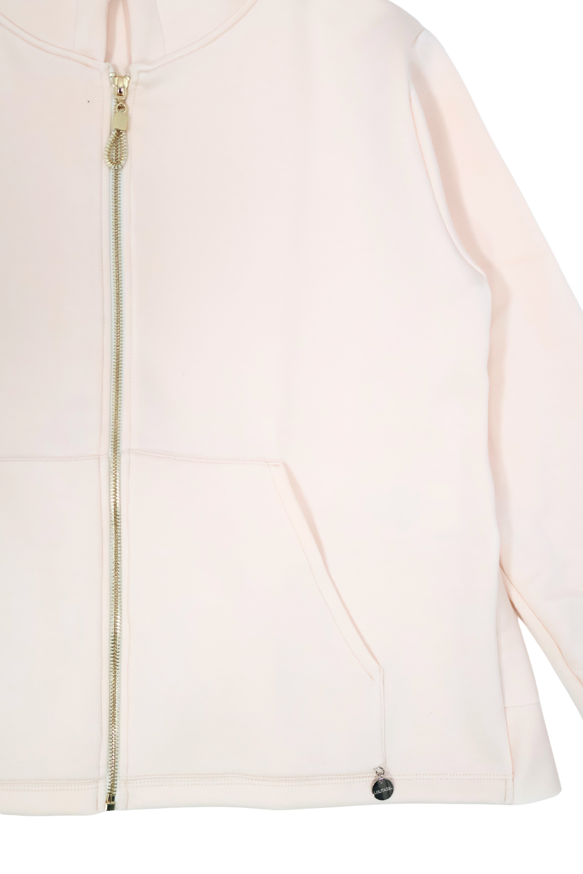 Chaqueta crema capucha con cremallera y manga larga Lolitas&L