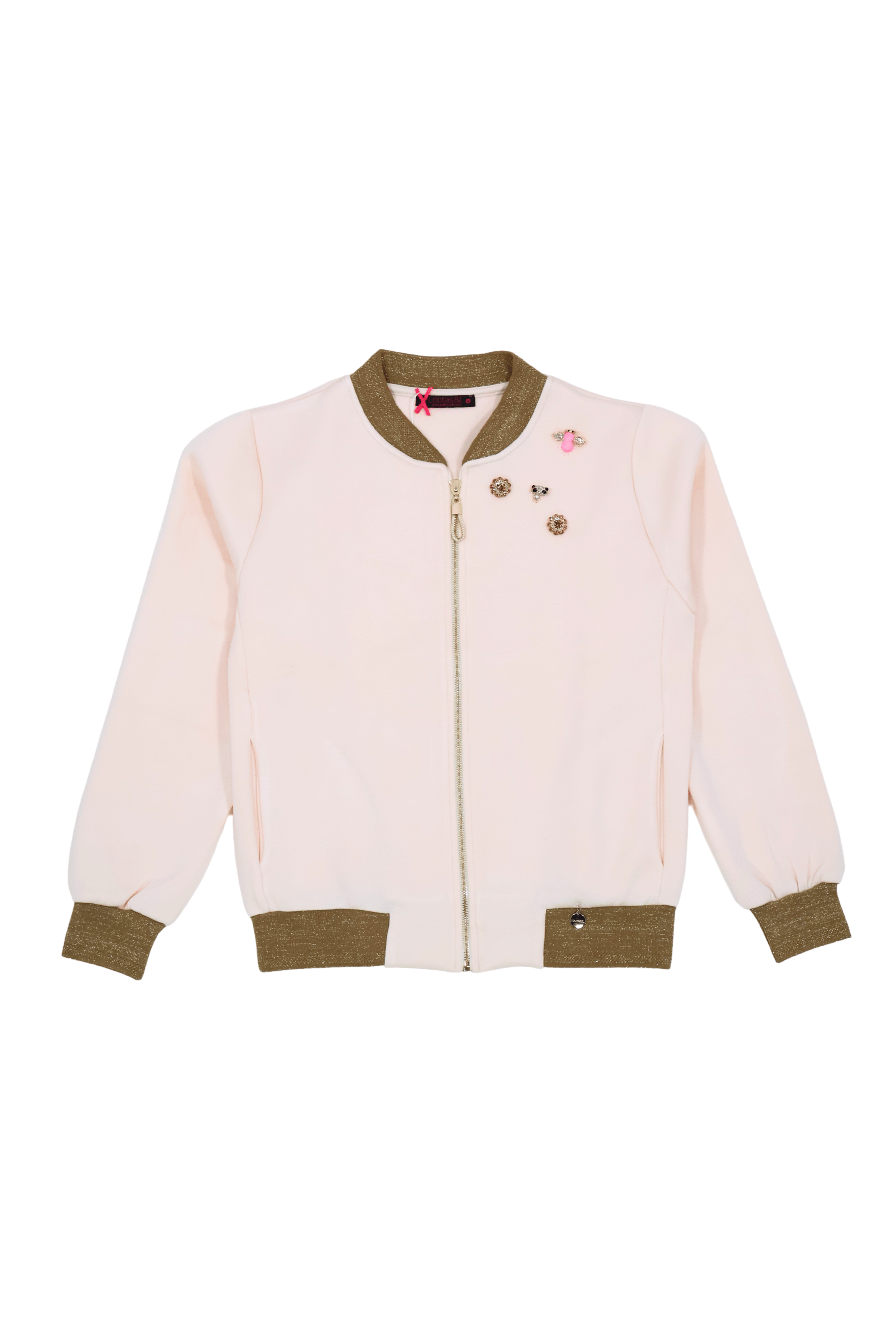 Chaqueta crema cremallera con detalles de broche mosca Lolitas&L - lolitasyl.com