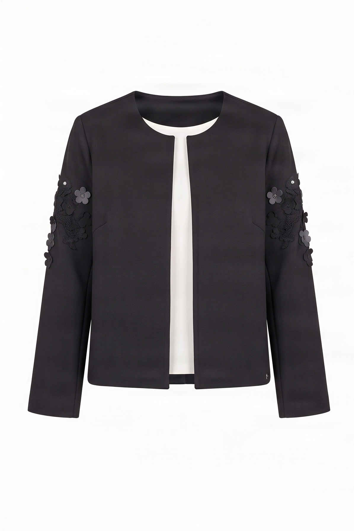 Chaqueta gris antracita duplo con aplicaciones en mangas Lolitas&L