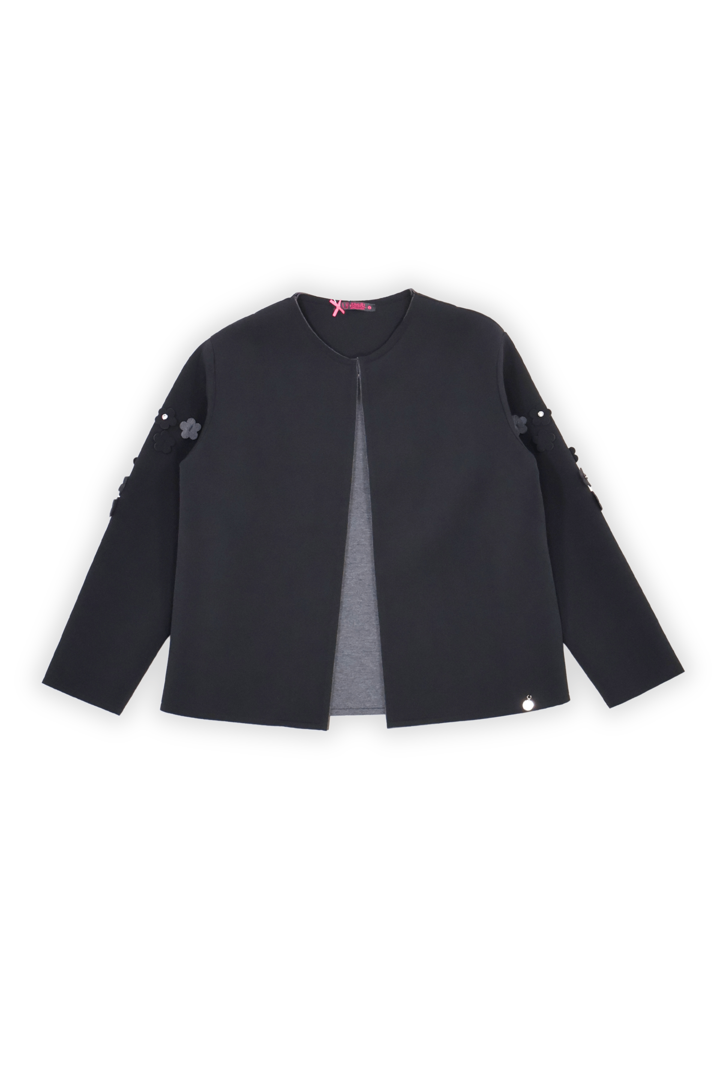 Chaqueta gris antracita duplo con aplicaciones en mangas Lolitas&L - lolitasyl.com