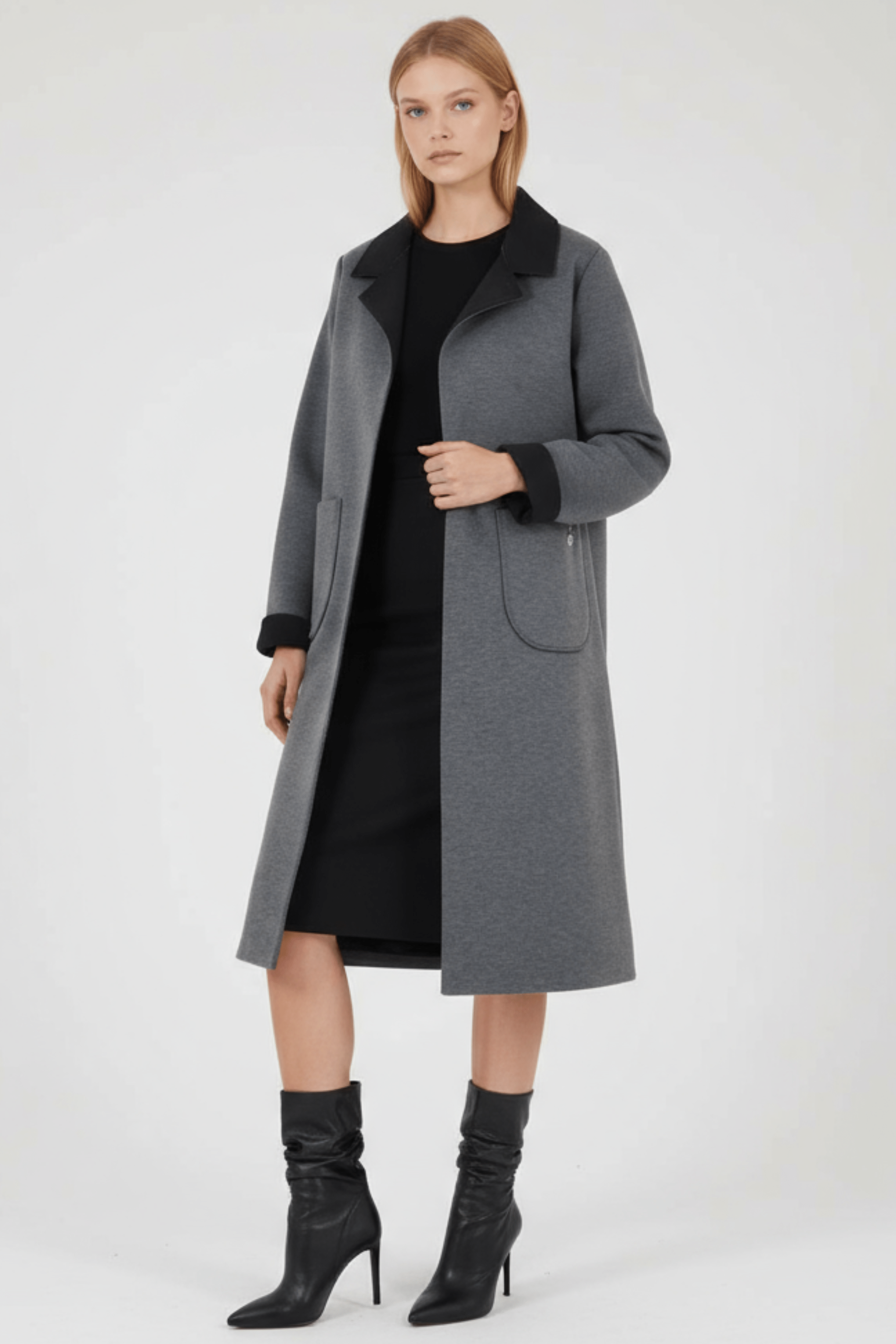 Chaqueta gris larga duplo sin botones Lolitas&L - lolitasyl.com