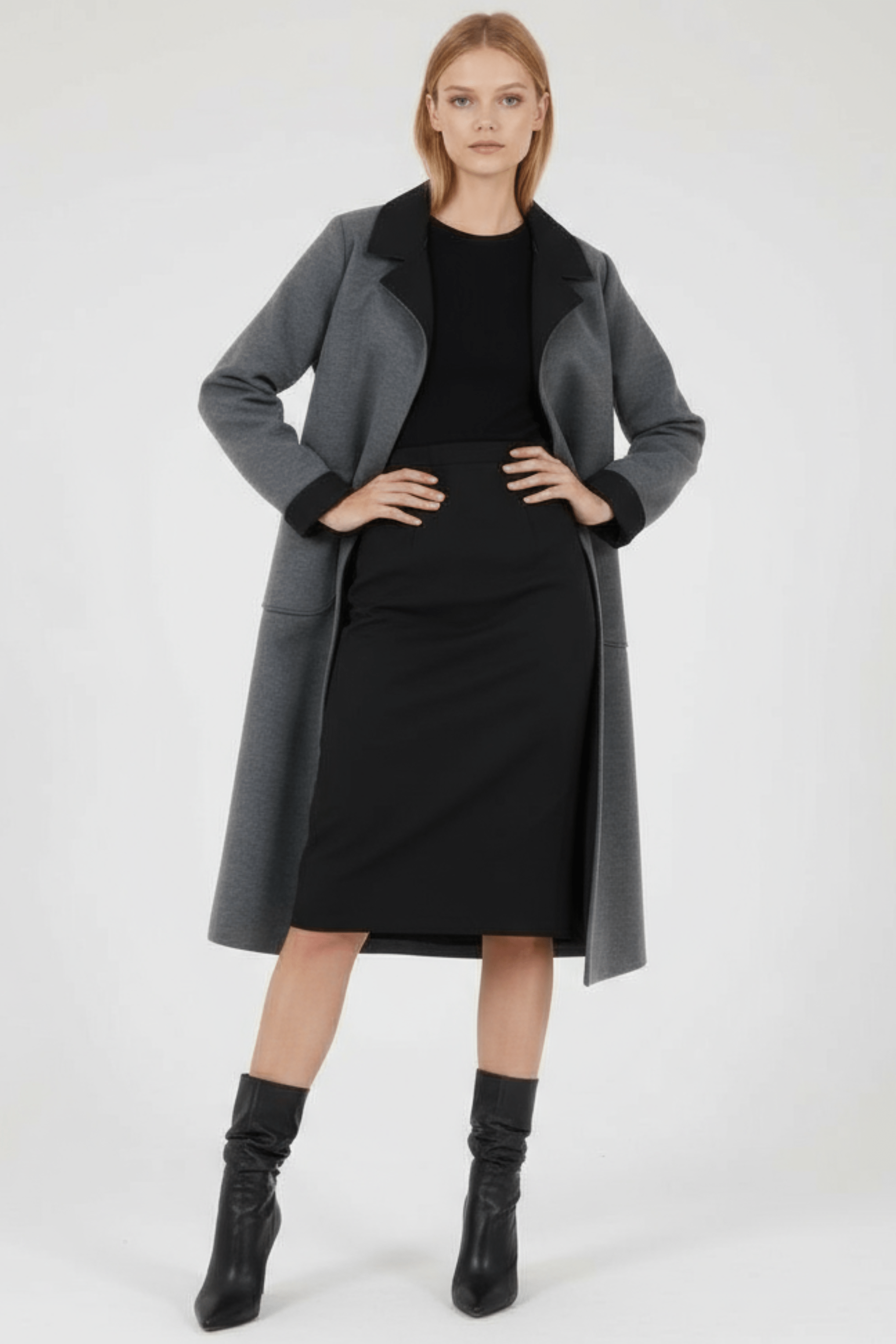 Chaqueta gris larga duplo sin botones Lolitas&L - lolitasyl.com