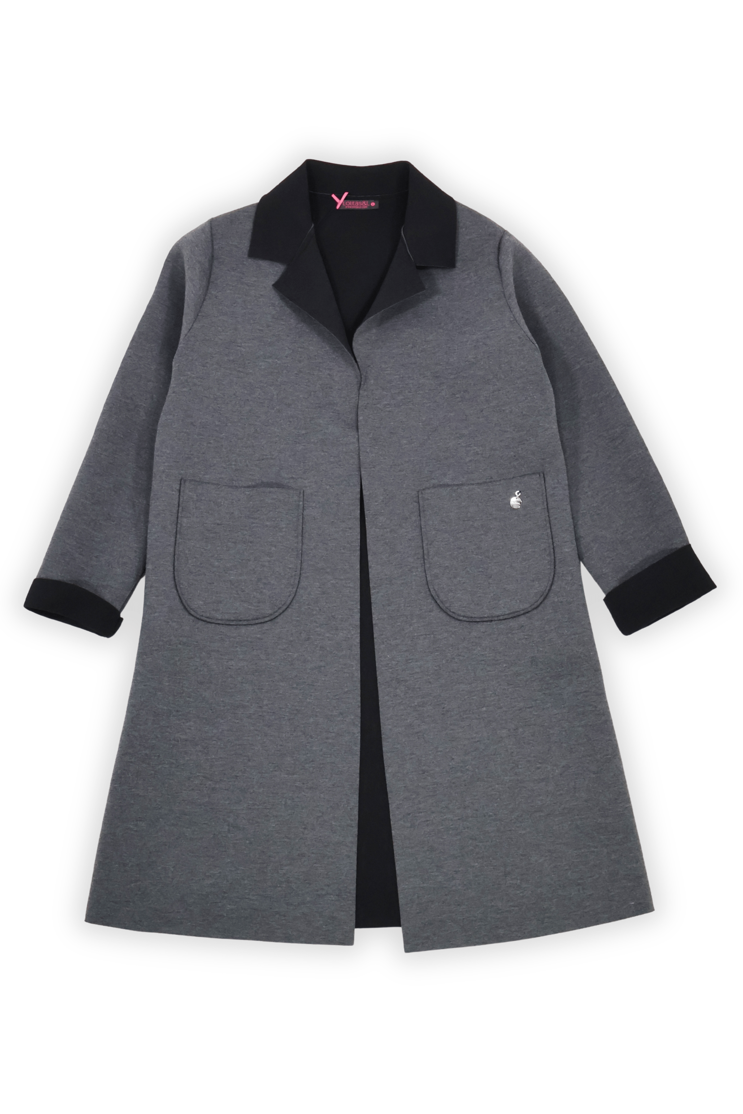 Chaqueta gris larga duplo sin botones Lolitas&L - lolitasyl.com