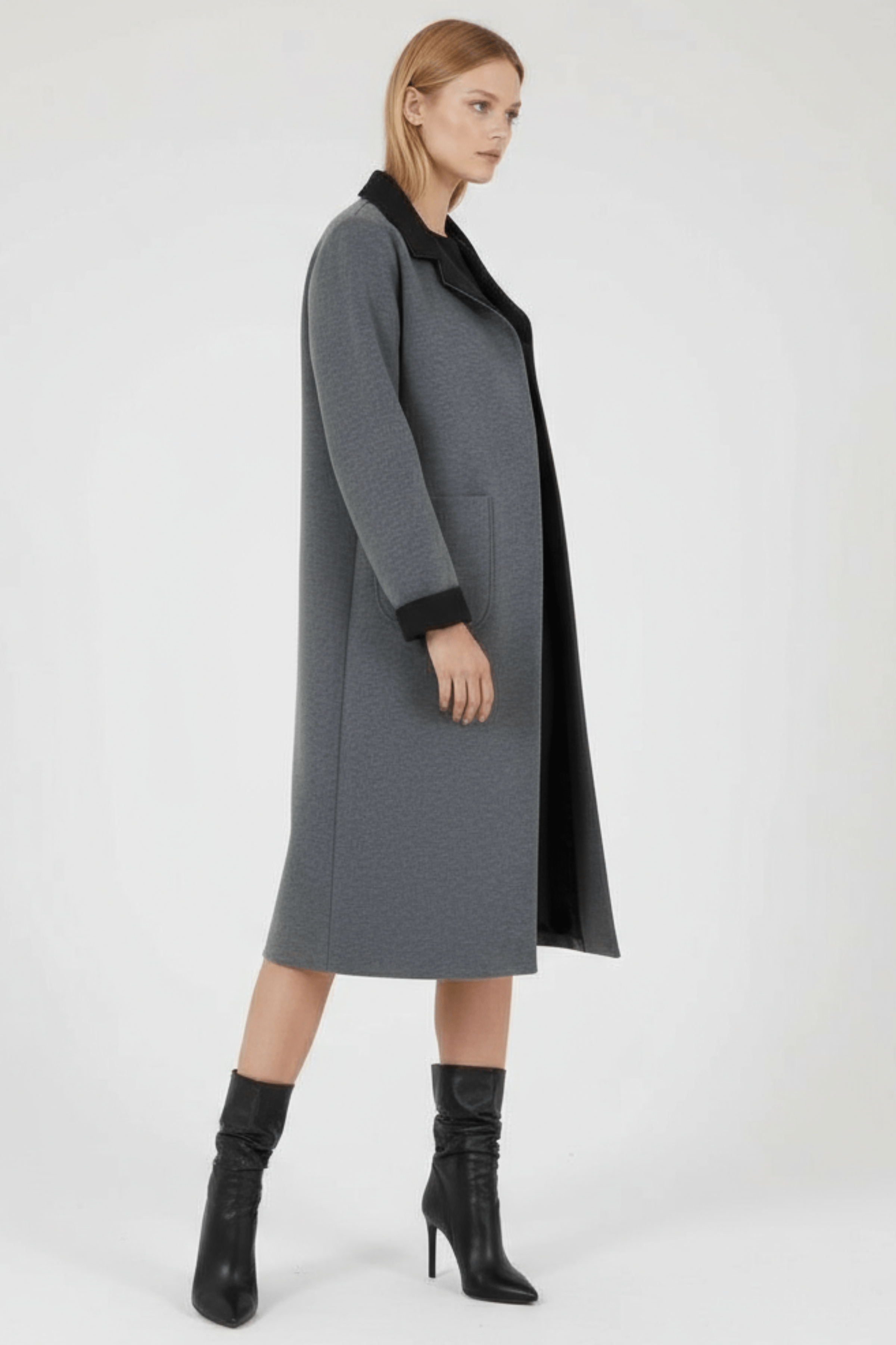 Chaqueta gris larga duplo sin botones Lolitas&L - lolitasyl.com