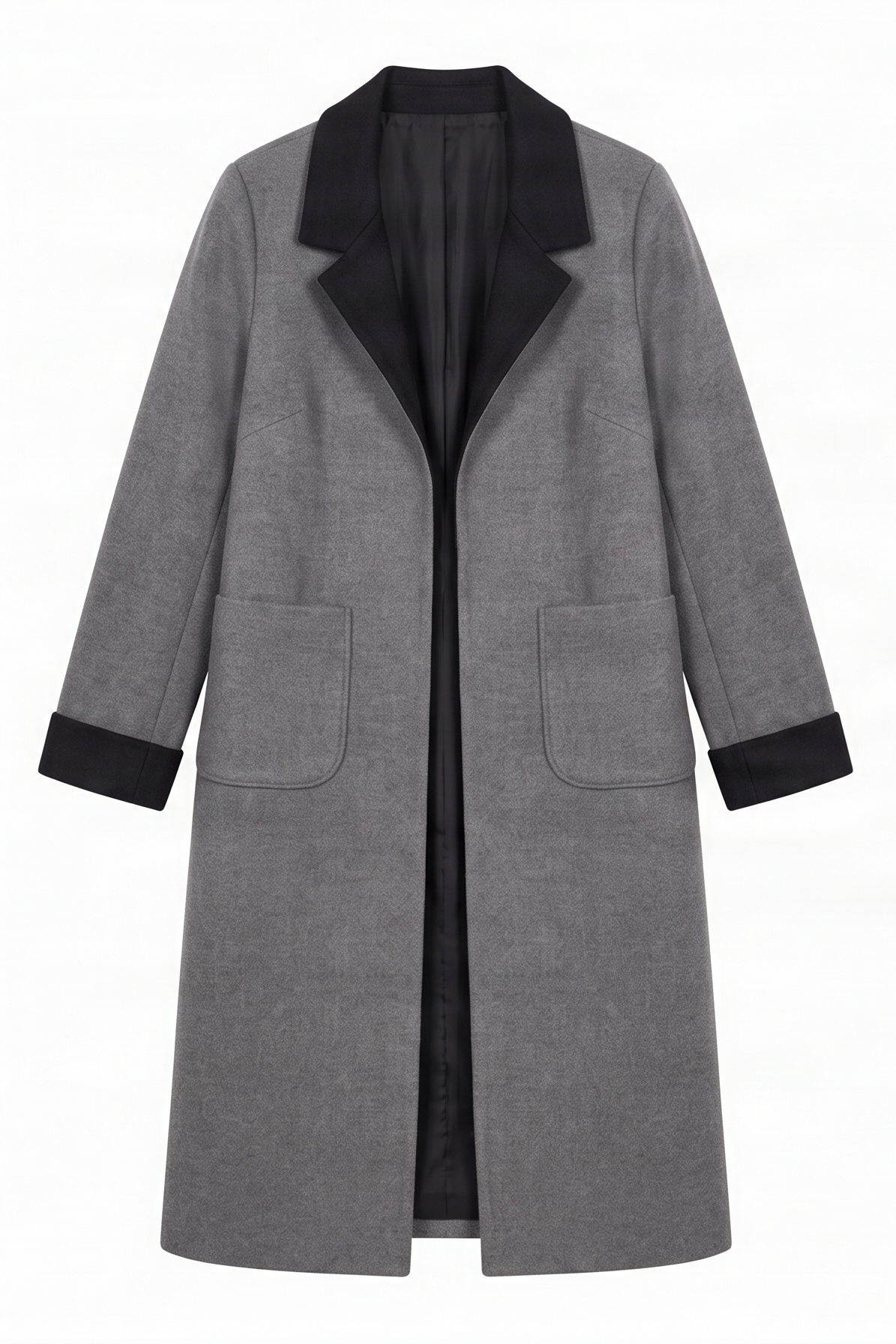 Chaqueta gris larga duplo sin botones Lolitas&L