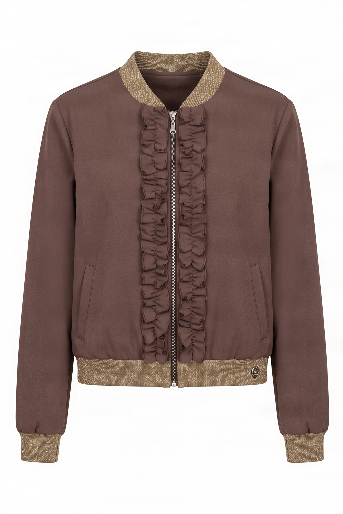 Chaqueta marron cremallera con chorreras Lolitas&L