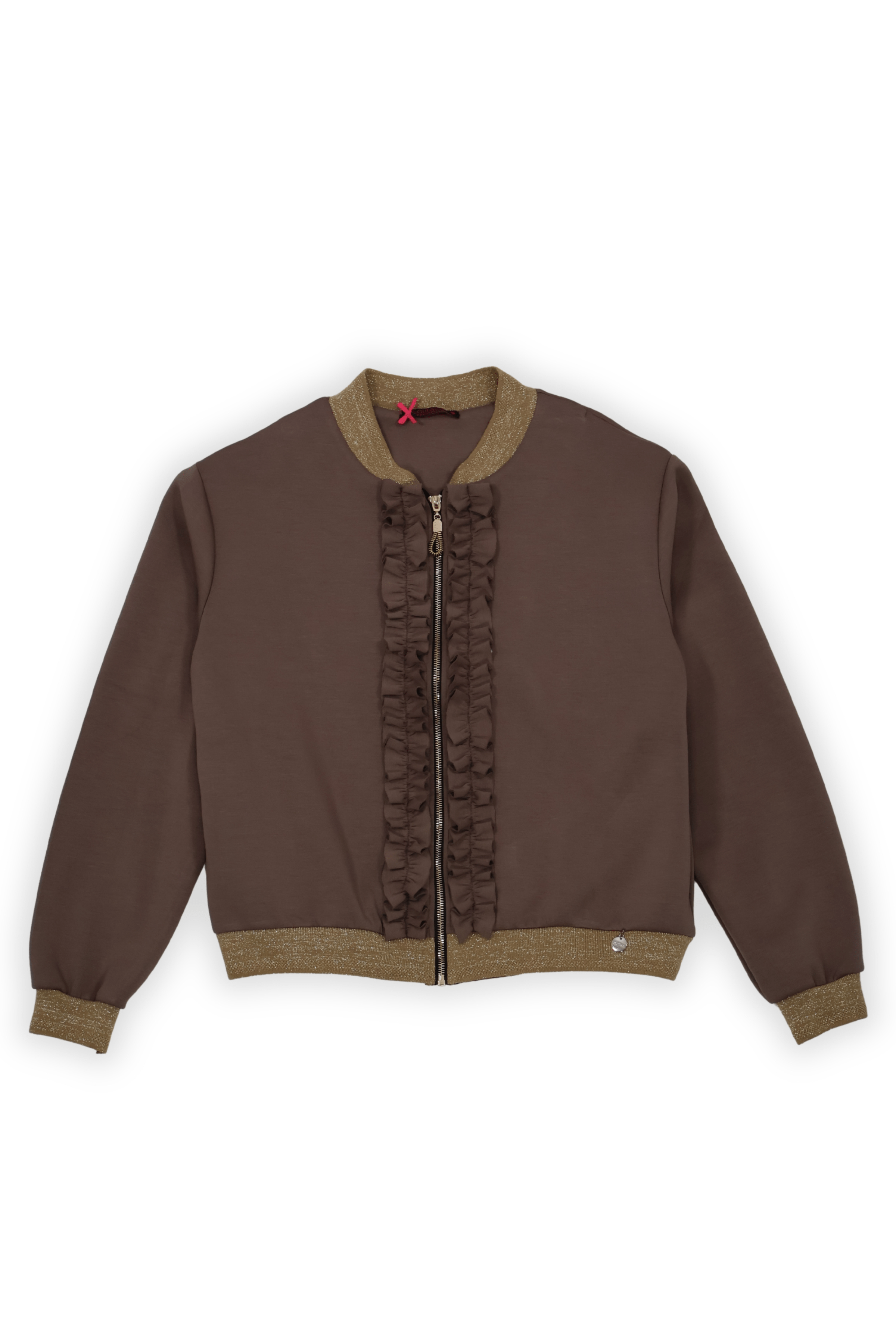 Chaqueta marron cremallera con chorreras Lolitas&L - lolitasyl.com