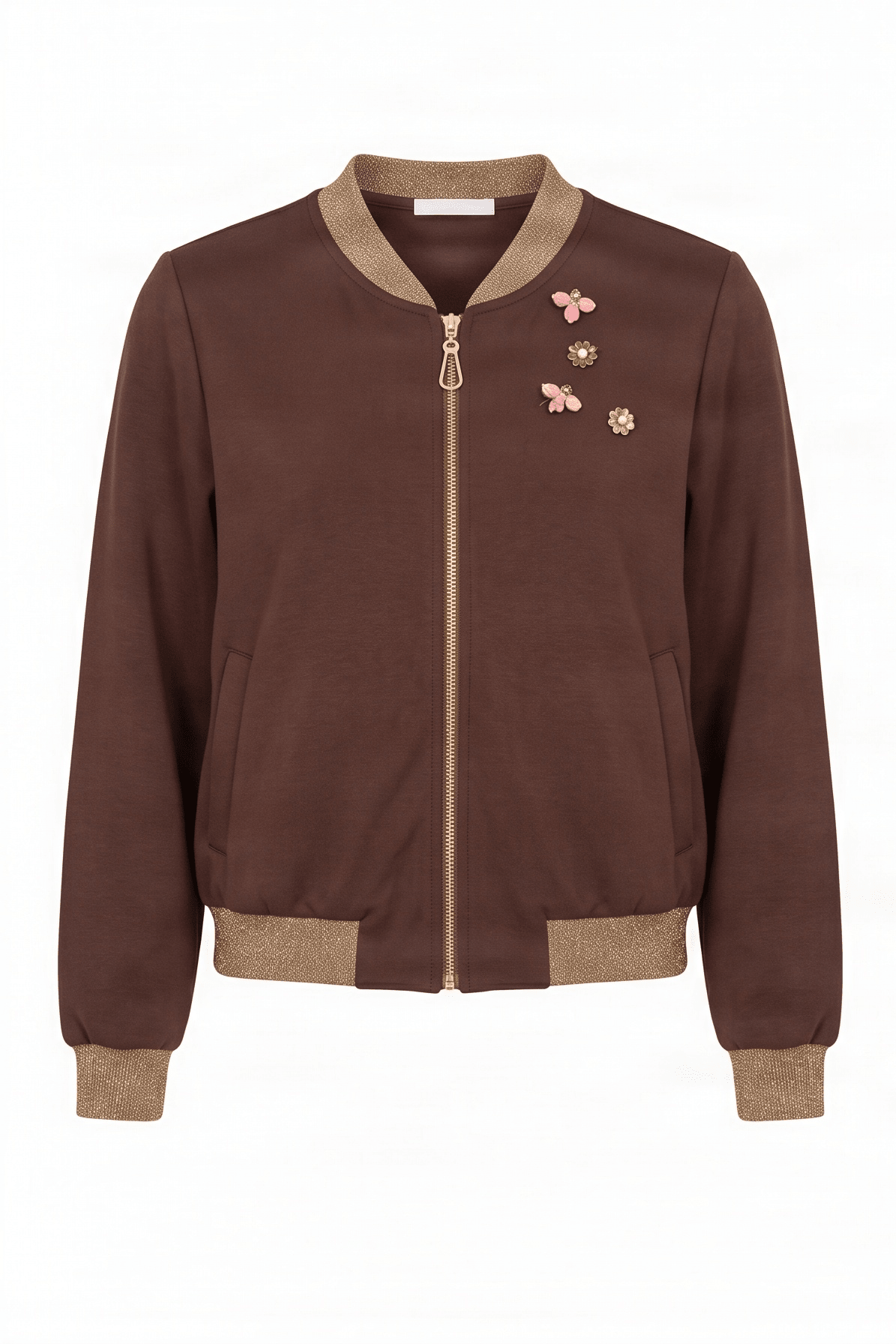 Chaqueta marron cremallera con detalles de broche mosca Lolitas&L - lolitasyl.com