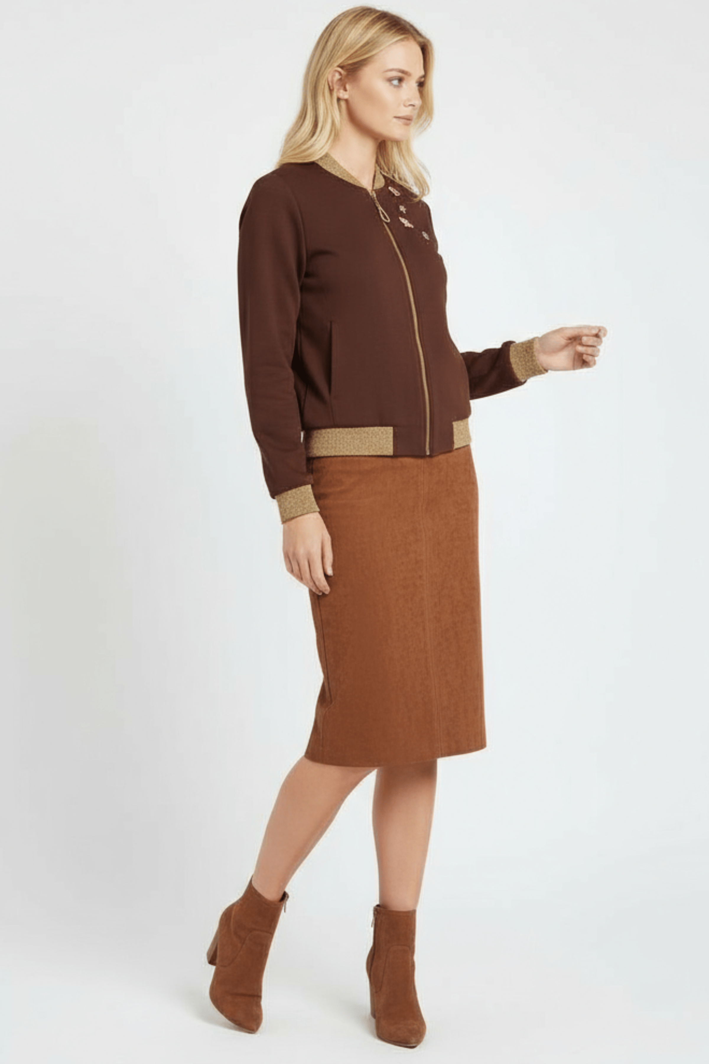 Chaqueta marron cremallera con detalles de broche mosca Lolitas&L - lolitasyl.com